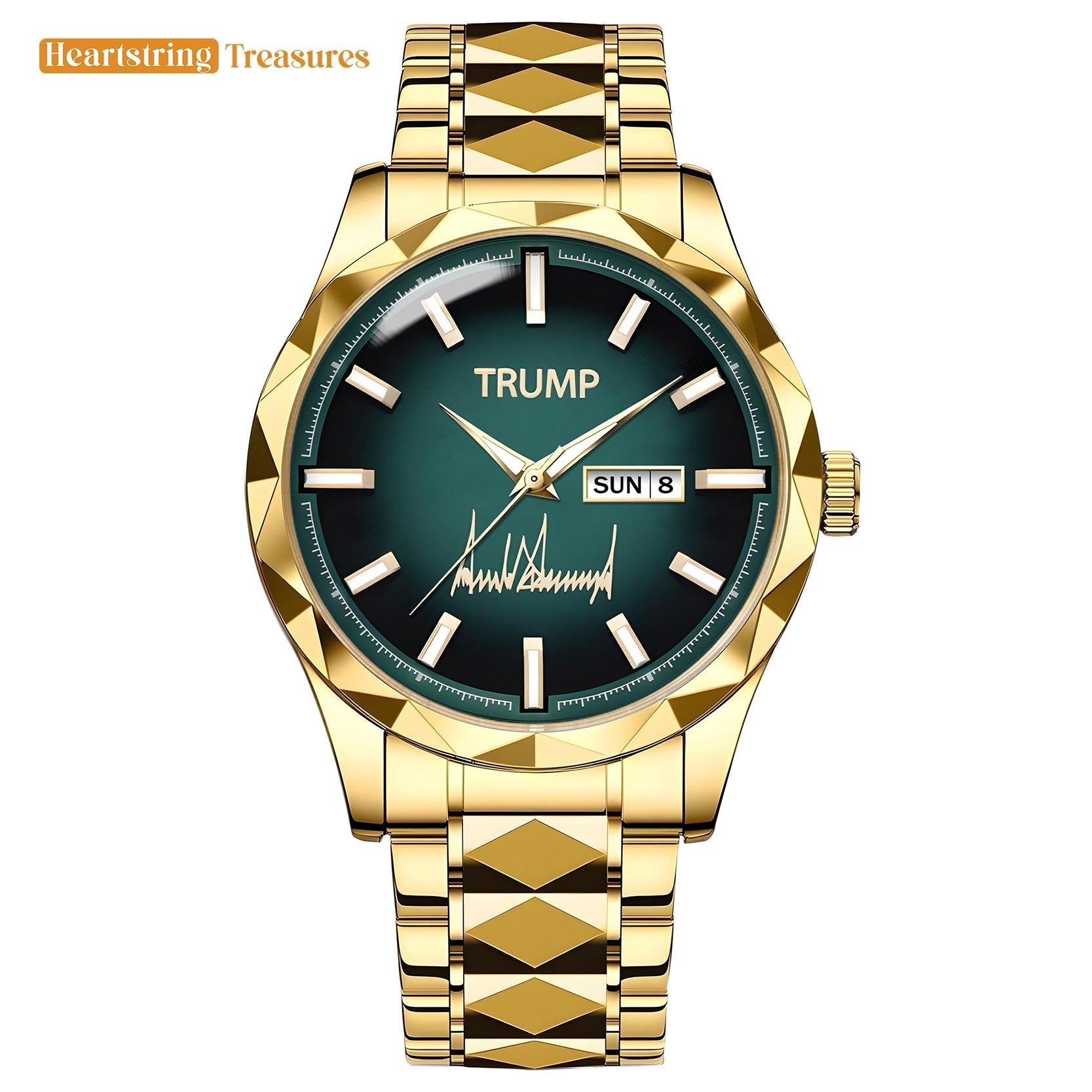 TRUMP Watch 2026 Luxury Gold – Mystic Green Dial  – Gold Watch for Men