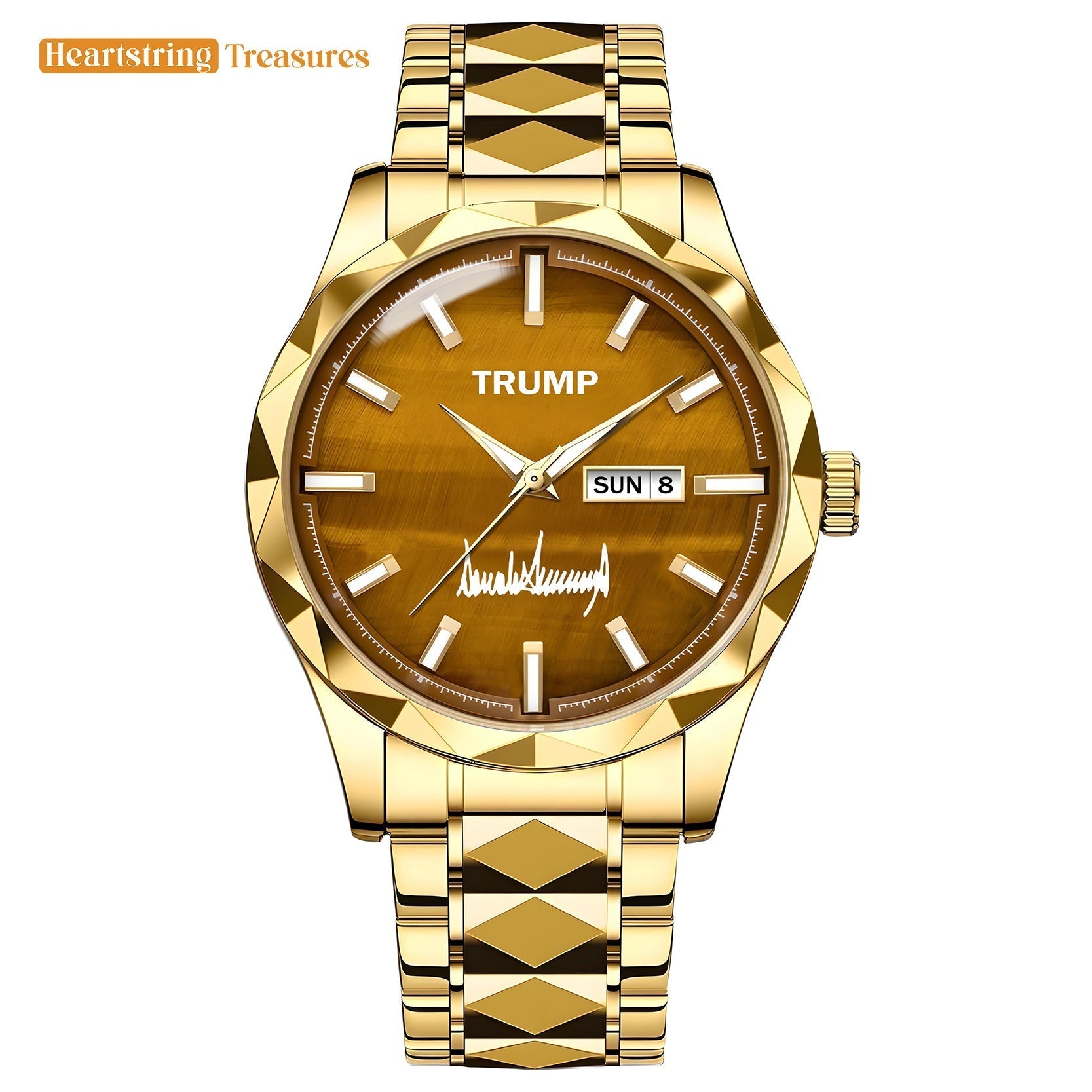 TRUMP Watch 2026 Luxury Gold – Rustic Brown Dial – Gold Watch for Men