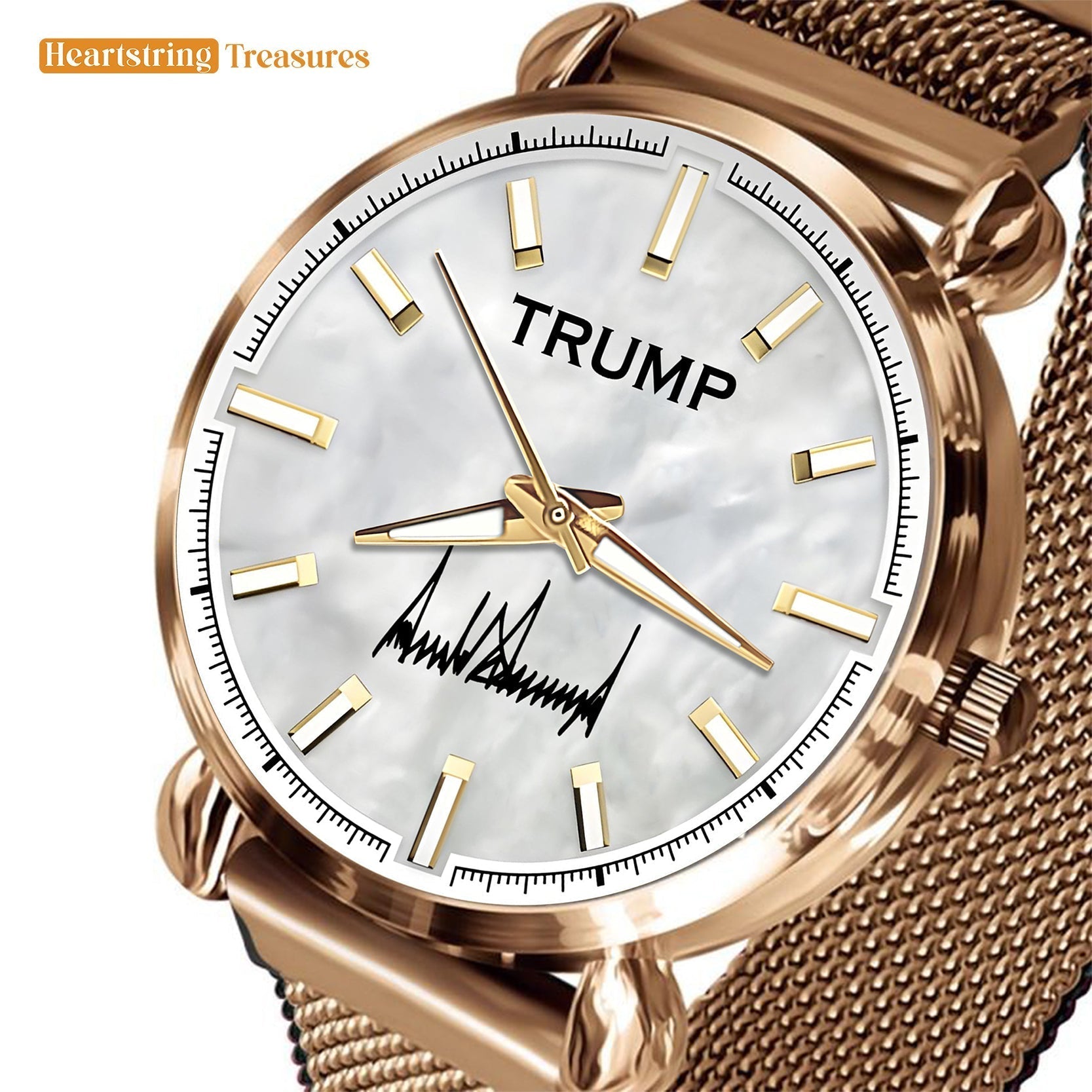 TRUMP Watch 2026 Luxury Gold - Pearl White Dial - Gift Watch for Women