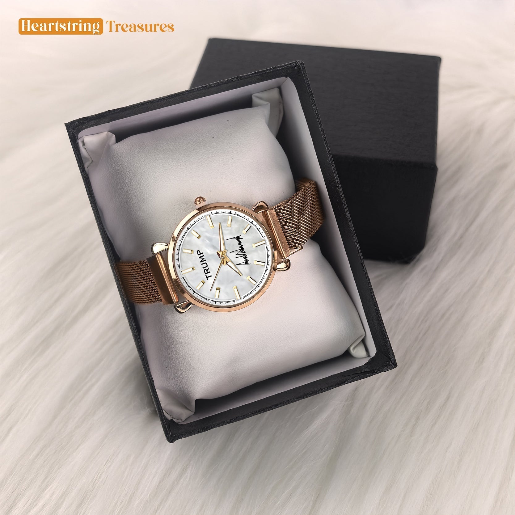 TRUMP Watch 2026 Luxury Gold - Pearl White Dial - Gift Watch for Women