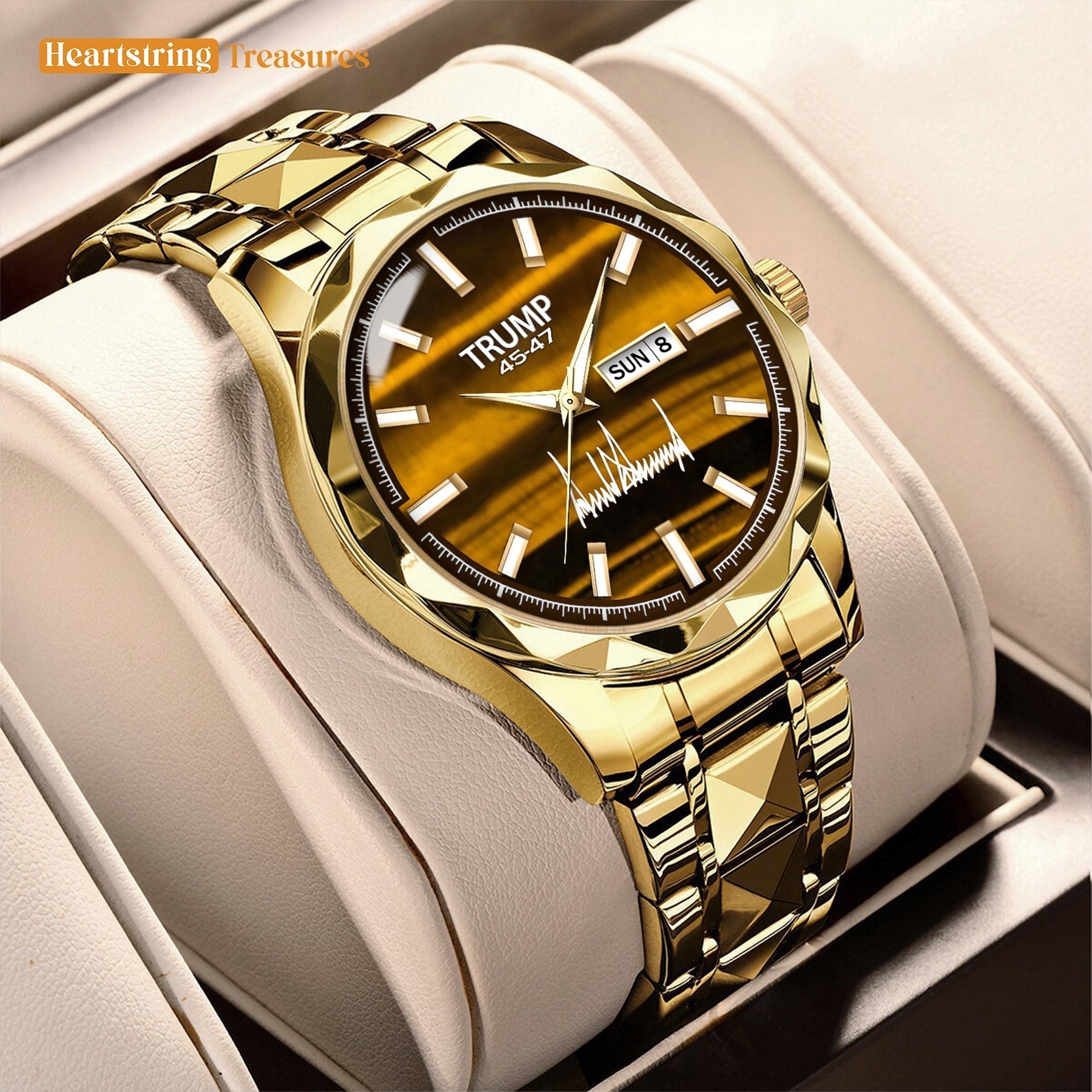TRUMP Watch 45-47 Luxury Gold – Cocoa Black Dial  – Gold Watch for Men