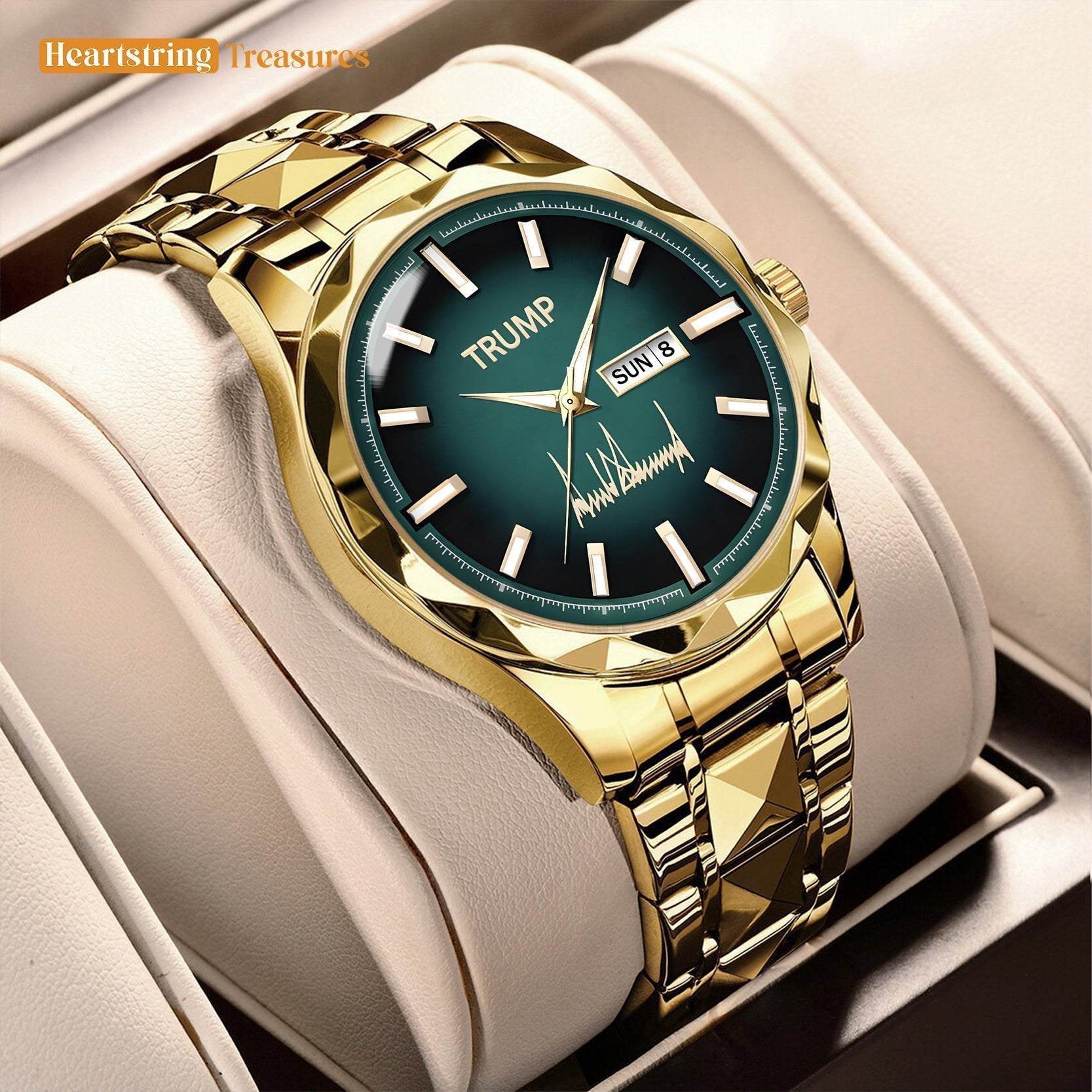TRUMP Watch 2026 Luxury Gold – Mystic Green Dial  – Gold Watch for Men