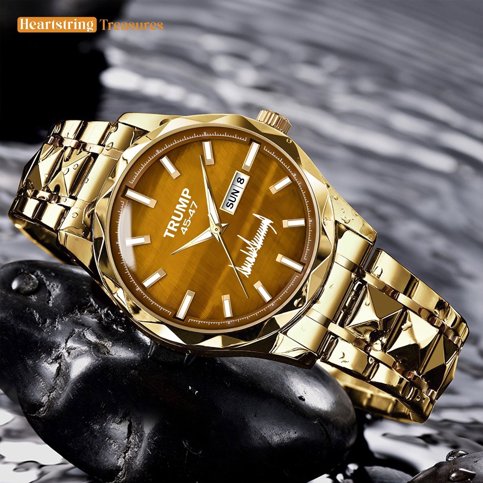 TRUMP Watch 45-47 Luxury Gold – Espresso Brown Dial – Gold Watch for Men