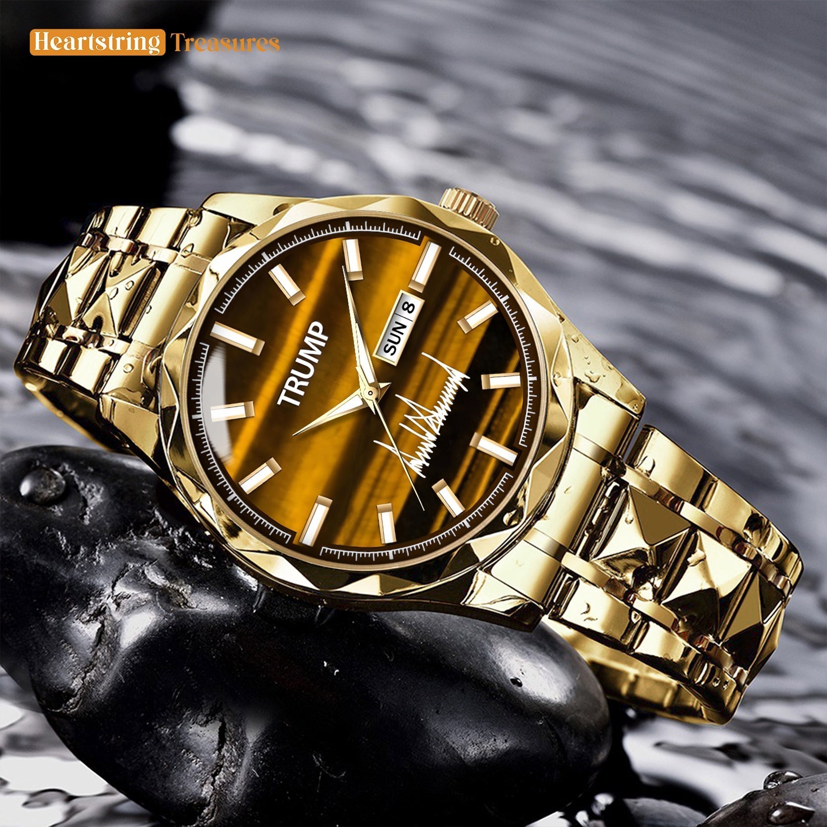 TRUMP Watch 2026 Luxury Gold – Dark Brown Dial – Gold Watch for Men