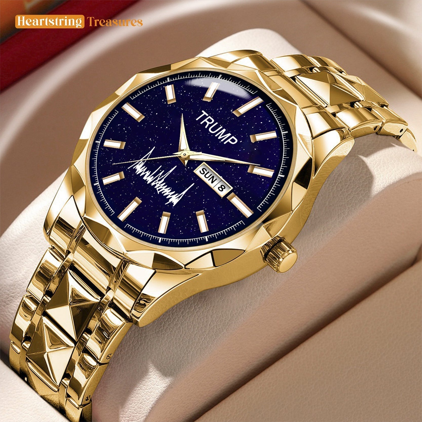 TRUMP Watch 2026 Luxury Gold – Galaxy Blue Dial – Gold Watch for Men
