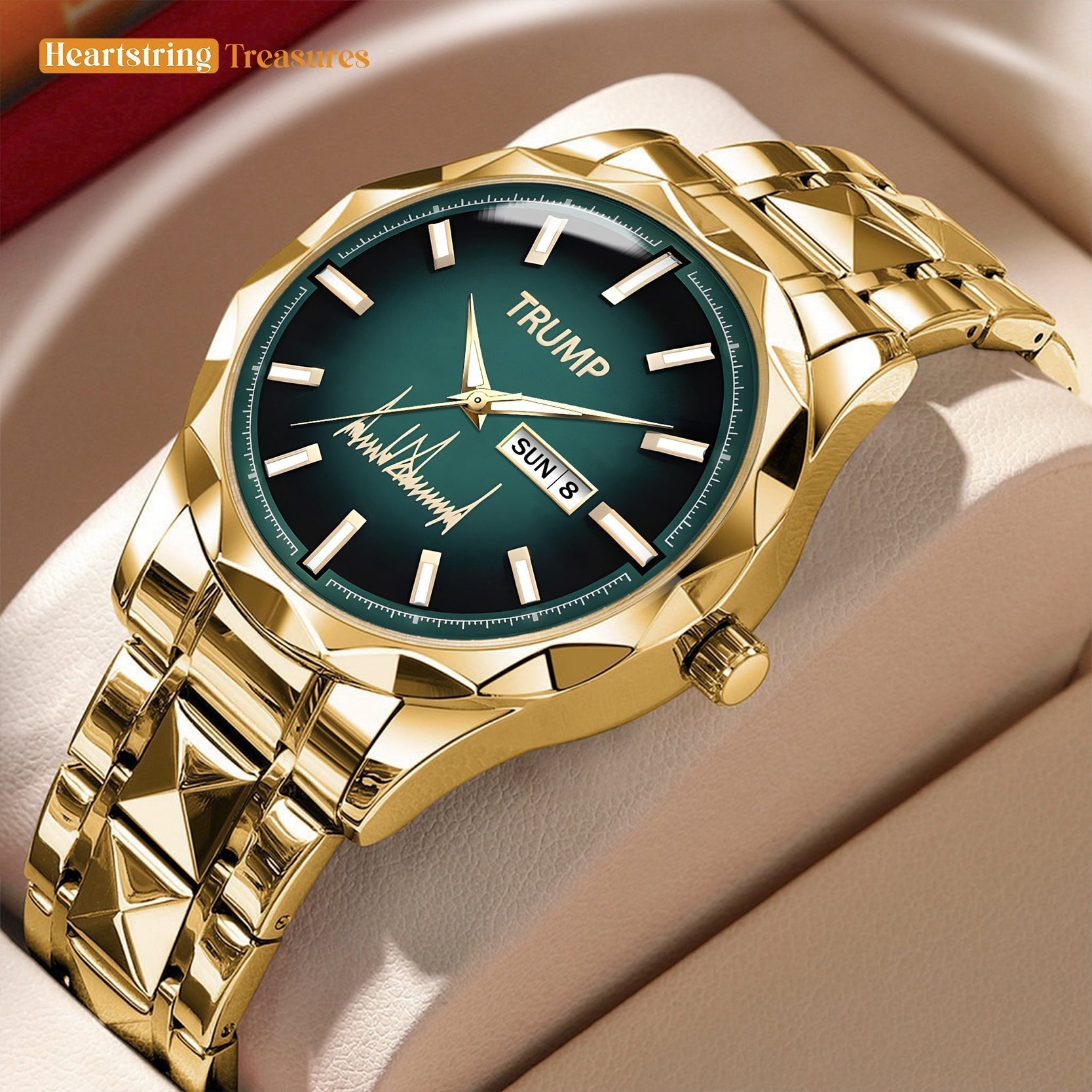 TRUMP Watch 2026 Luxury Gold – Mystic Green Dial  – Gold Watch for Men