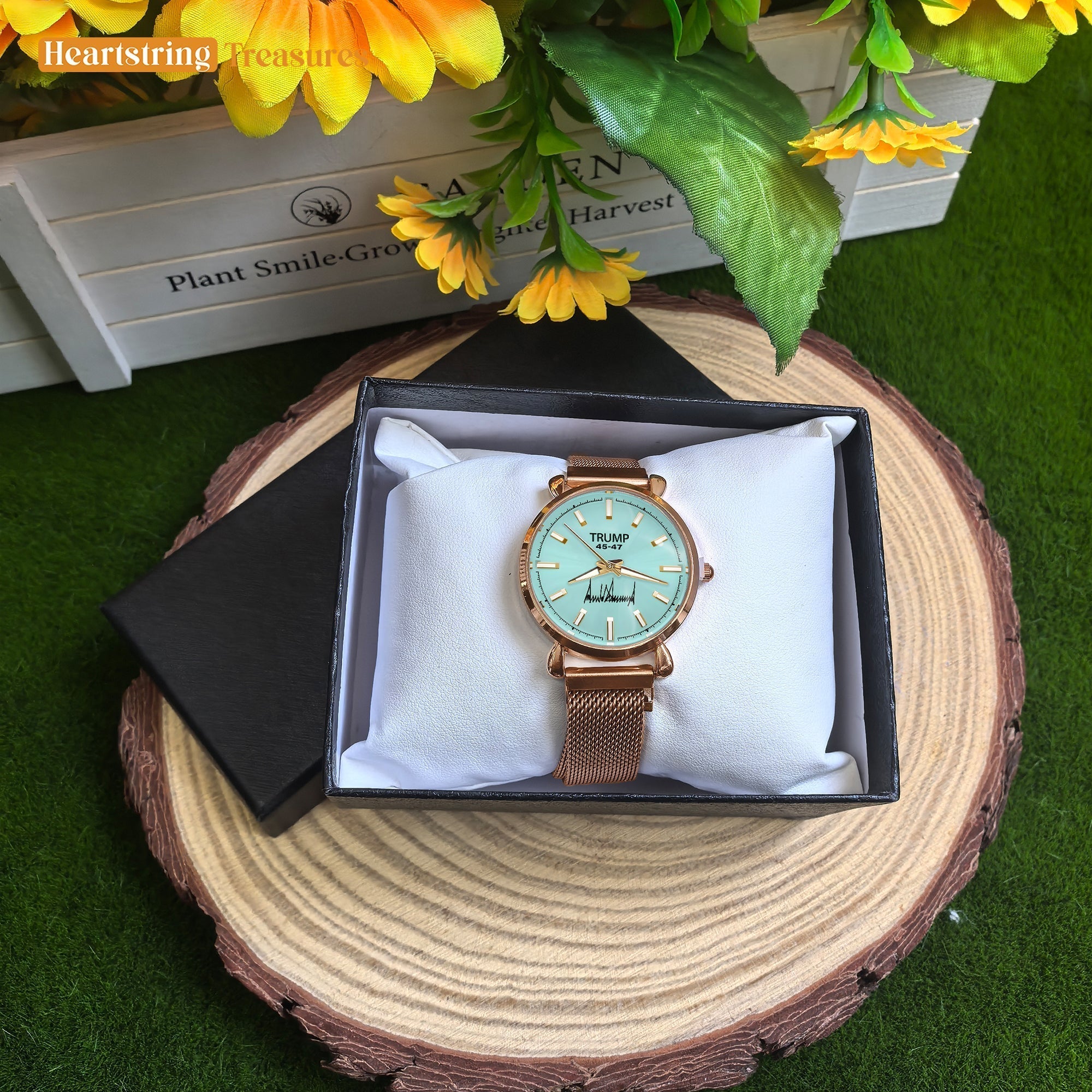 TRUMP 45-47 Watch 2026 Luxury Gold – Serene Jade Dial – Gold Watch for Women