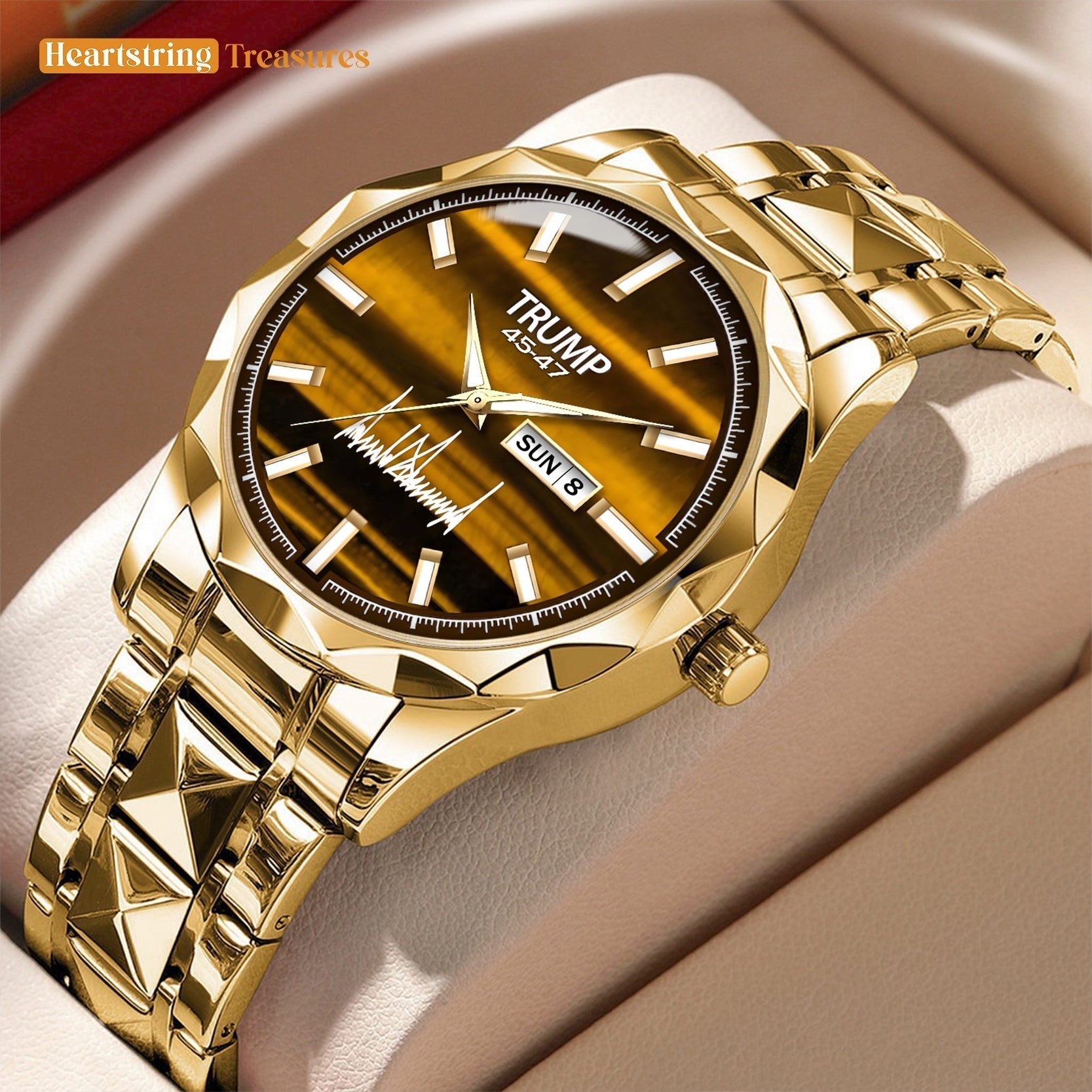 TRUMP Watch 45-47 Luxury Gold – Cocoa Black Dial  – Gold Watch for Men