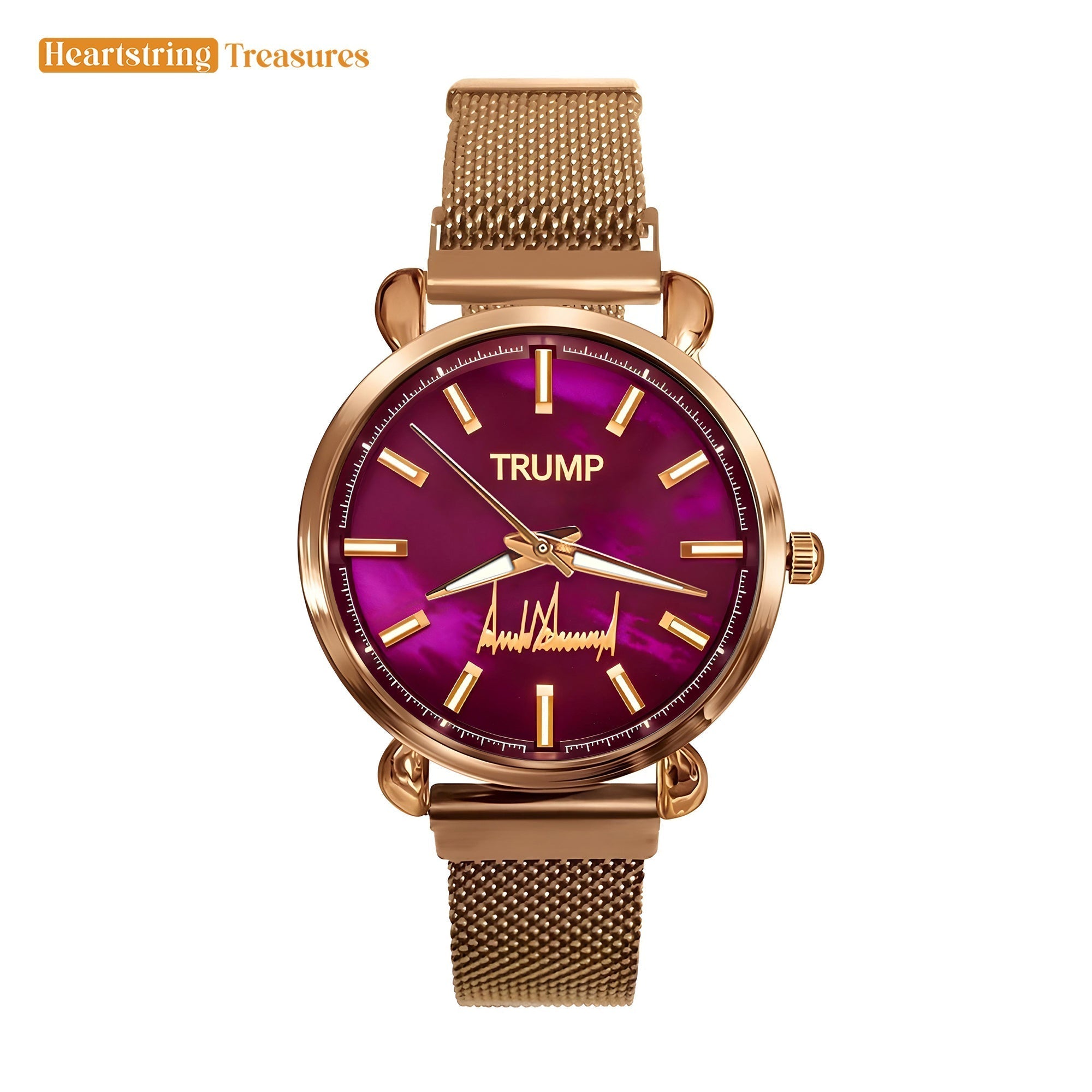 TRUMP Watch 2026 Luxury Gold – Galaxy Purple Dial – Gold Watch for Women
