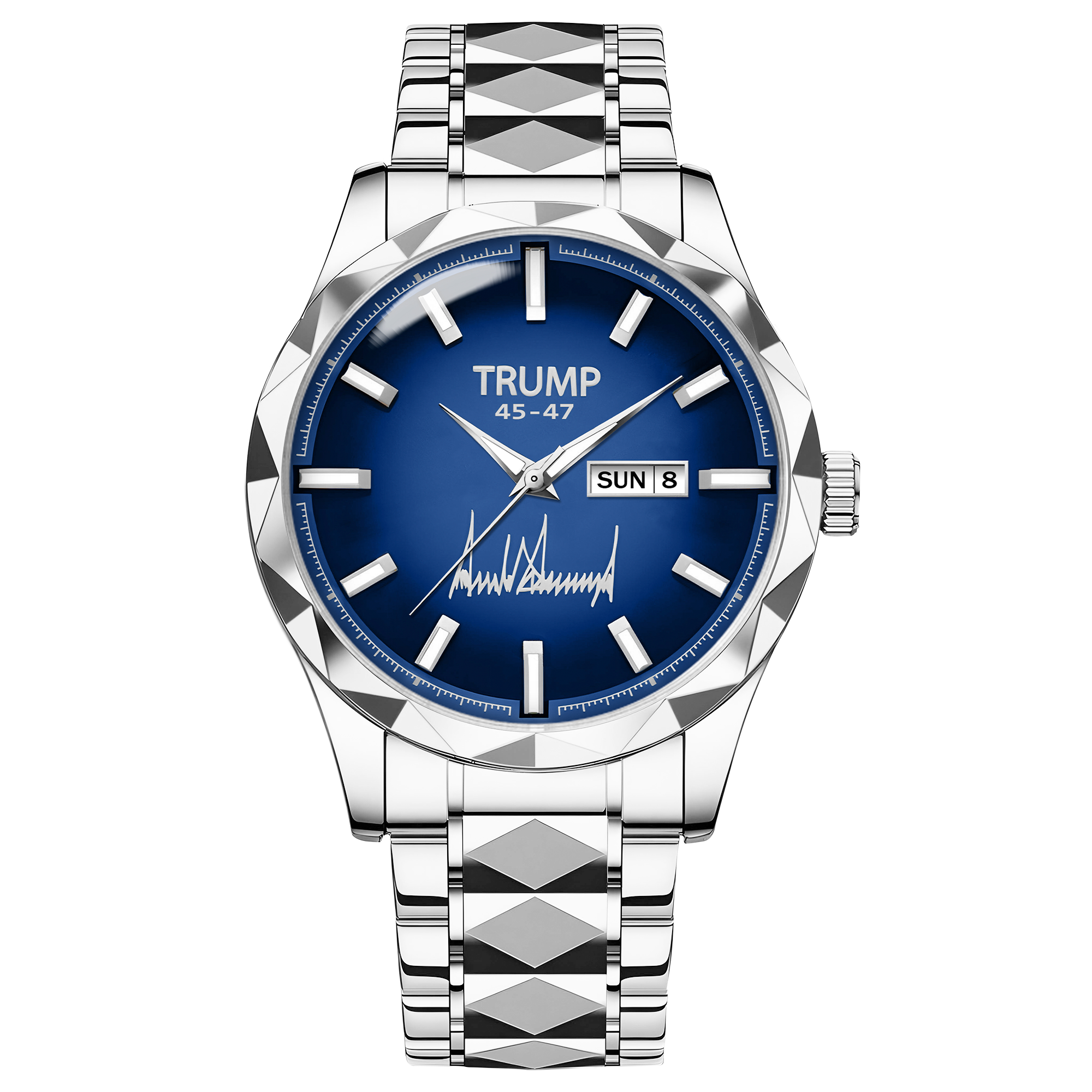 TRUMP 45-47 Watch 2026 Prestige – Steel Majesty Blue Dial – Watch for Men