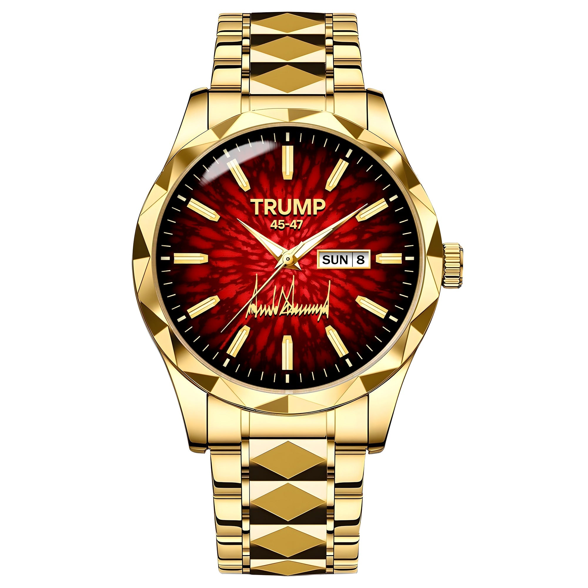 TRUMP Watch 45 – 47 Luxury Gold – Royal Red Ruby Burst Dial