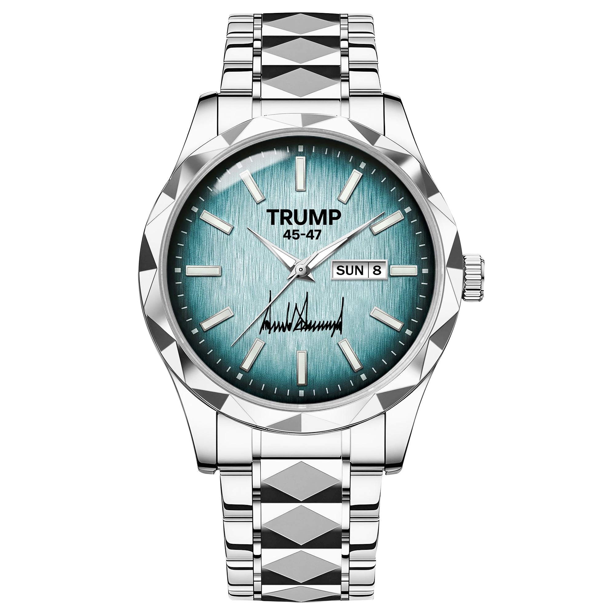 TRUMP 45-47 Watch 2026 Luxury Silver Steel – Signature Ice Blue Dial