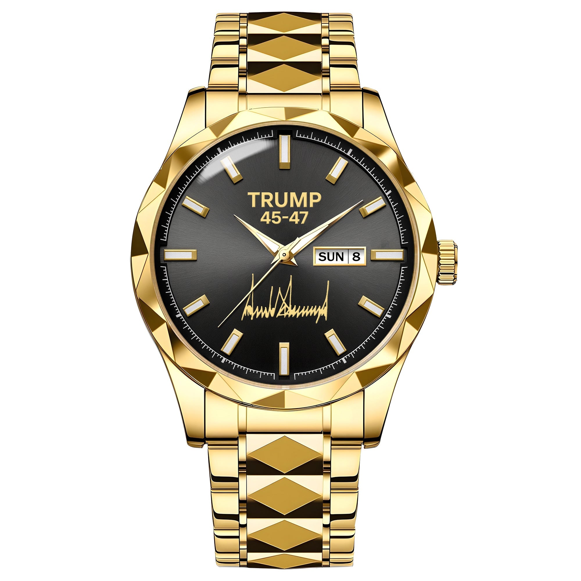 TRUMP 45-47 Watch 2026 Luxury Gold – Signature Black Dial