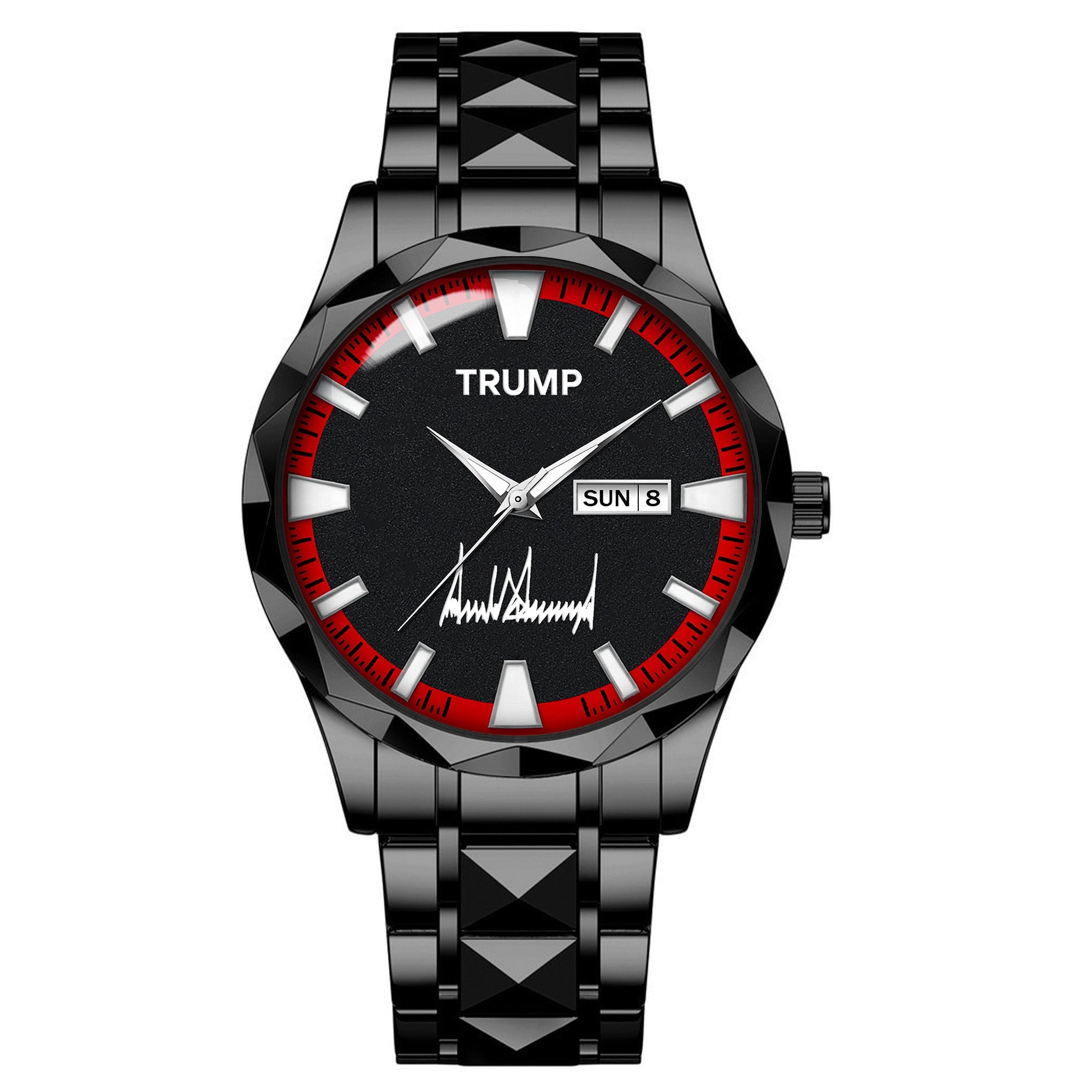 TRUMP Watch 2026 Luxury Black Steel – Signature Red Sport Dial