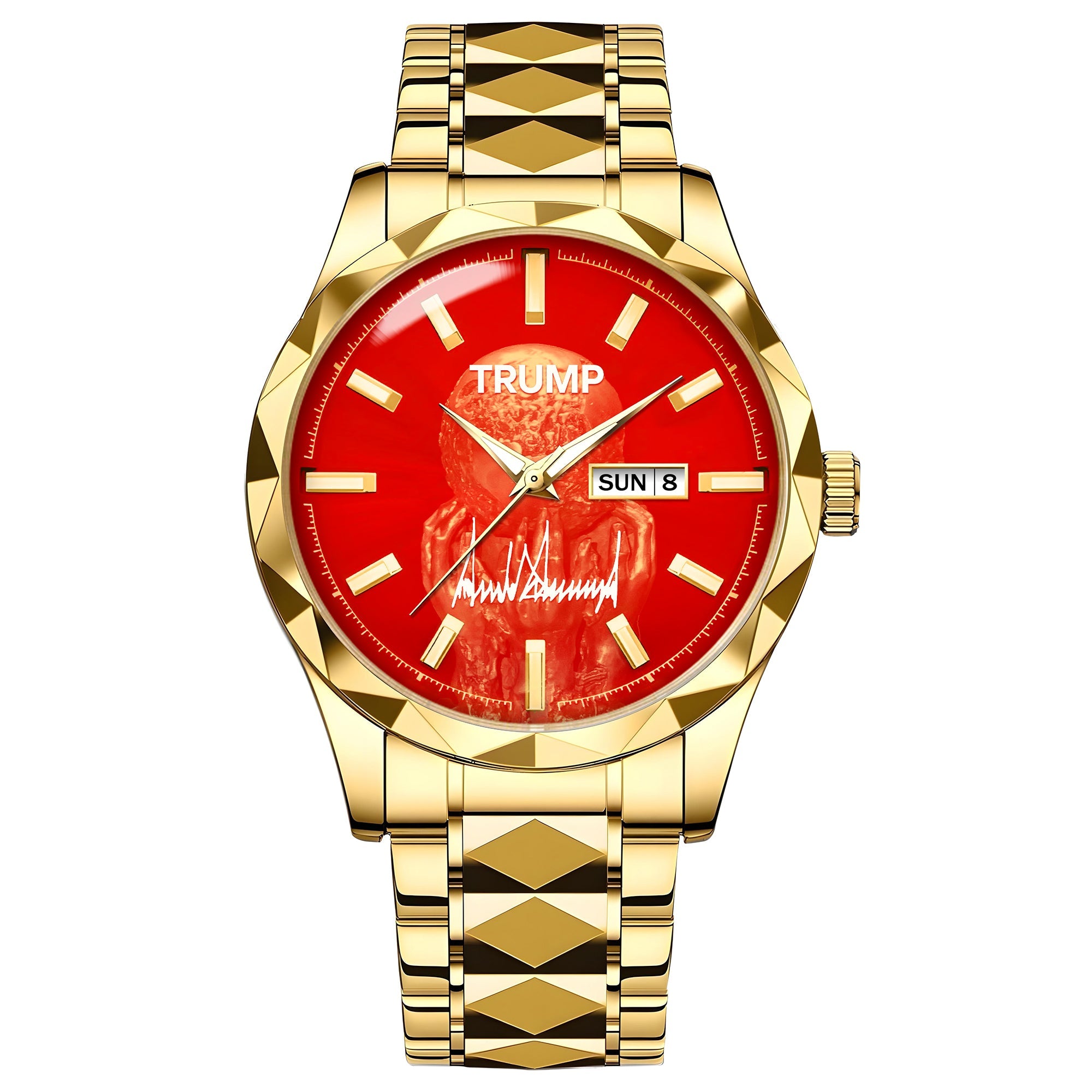 TRUMP 2026 Luxury Gold Watch – Signature Bright Red Dial Peace Prize