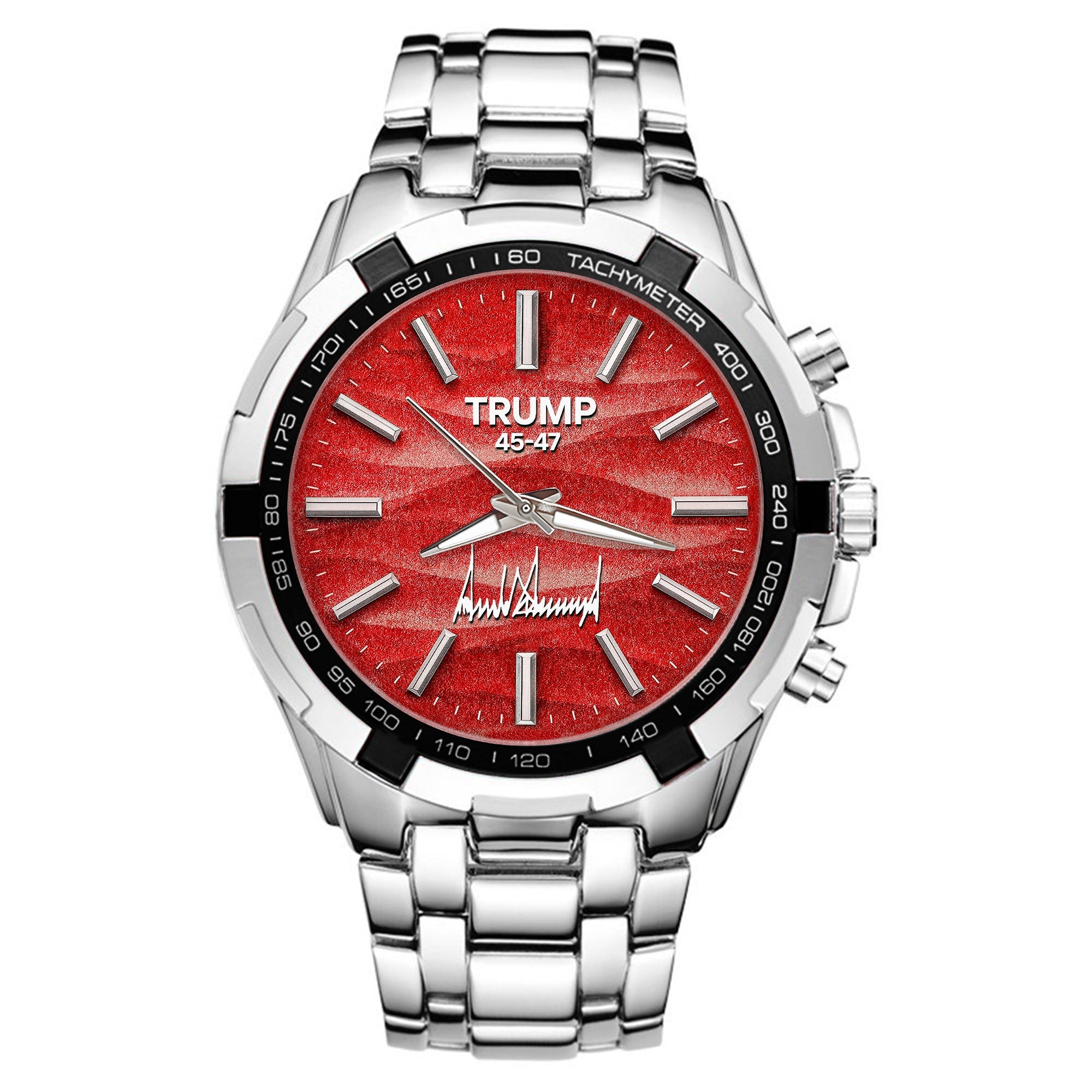 TRUMP Watch 45 - 47 Stainless steel - Red Marble Dial