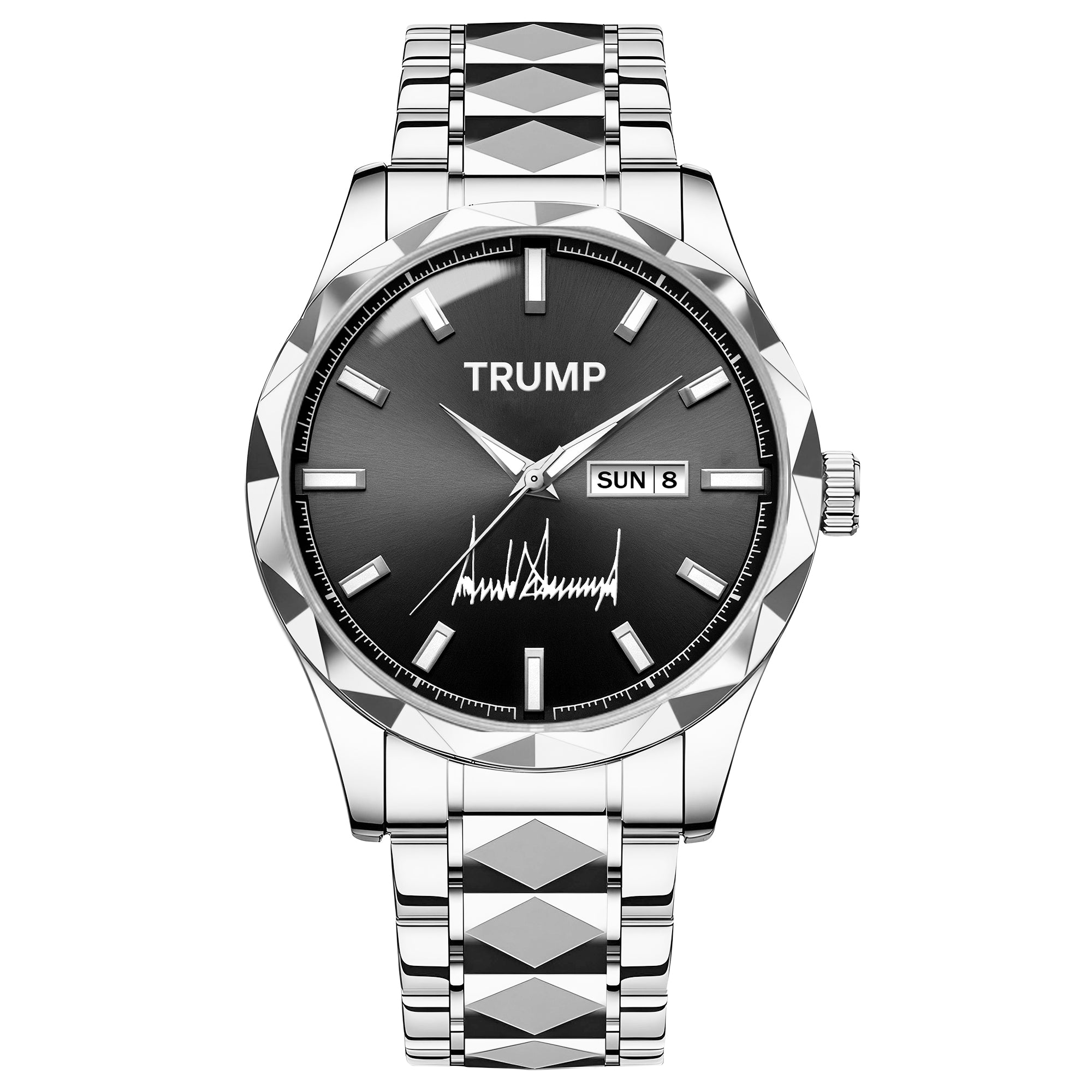 TRUMP Watch 2026 Silver Black Dial – Luxury Steel Watch for Men