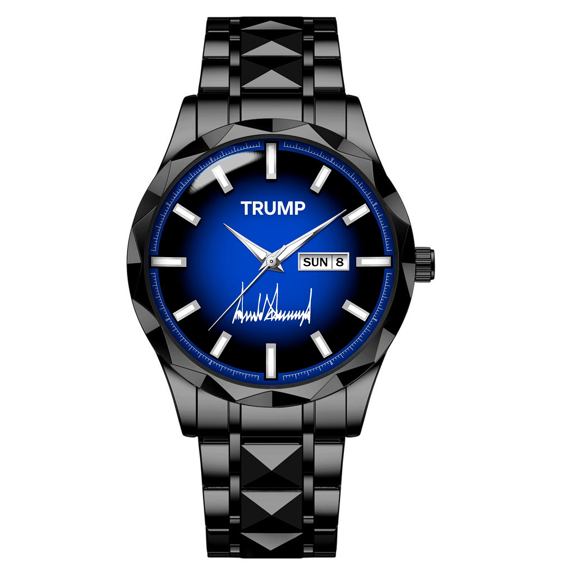TRUMP Watch 2026 Luxury Black Steel – Signature Royal Blue Dial