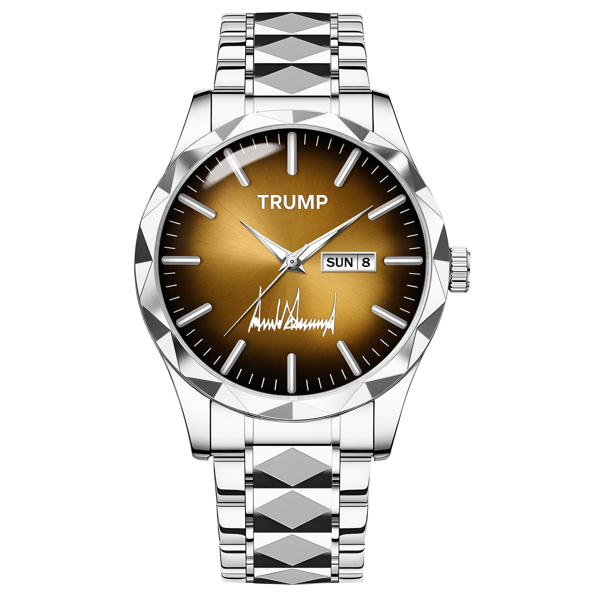 TRUMP Watch 2026 Luxury Silver – Chocolate Brown Sunburst Dial