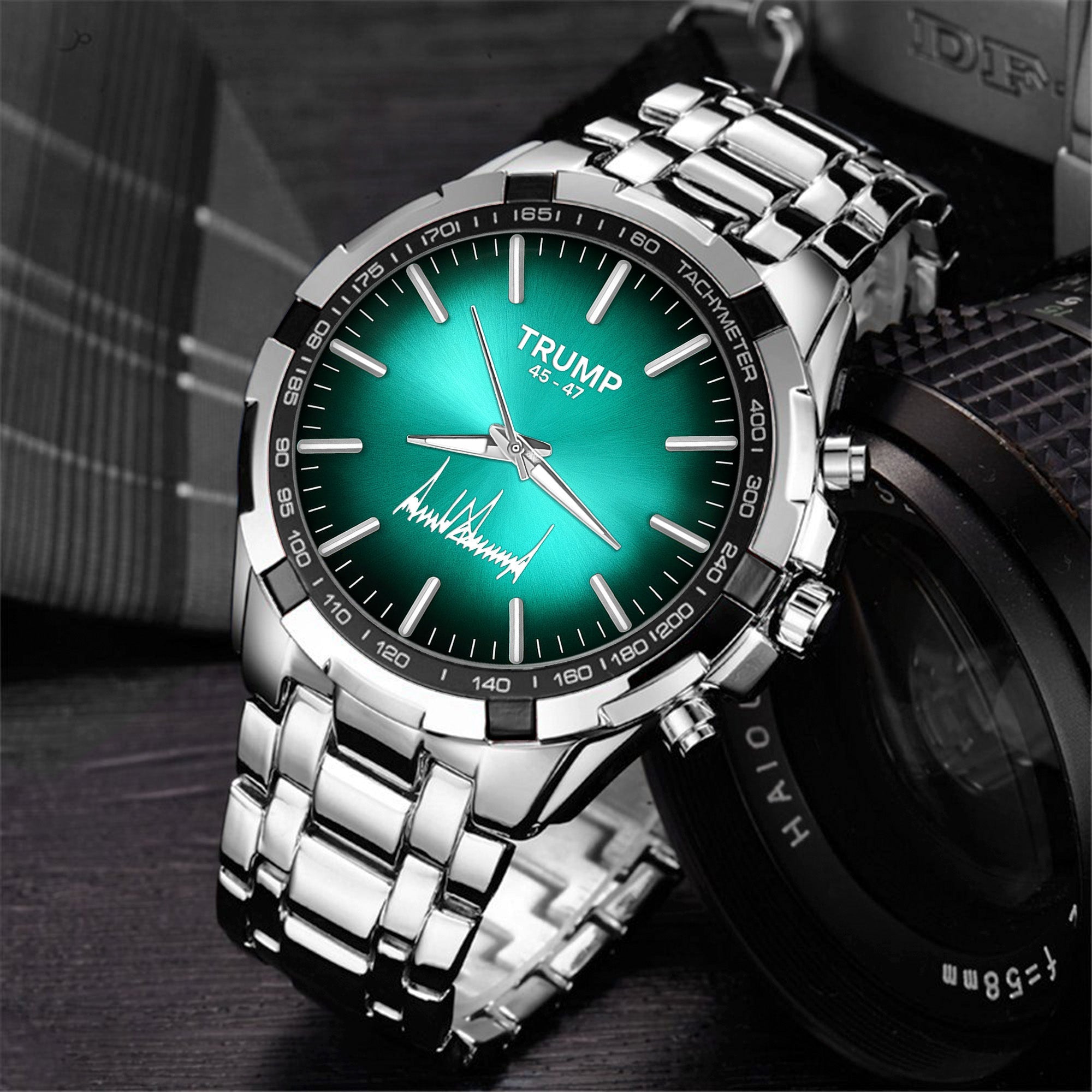 TRUMP Watch 45 - 47 Stainless steel - Aqua Sunburst Dial
