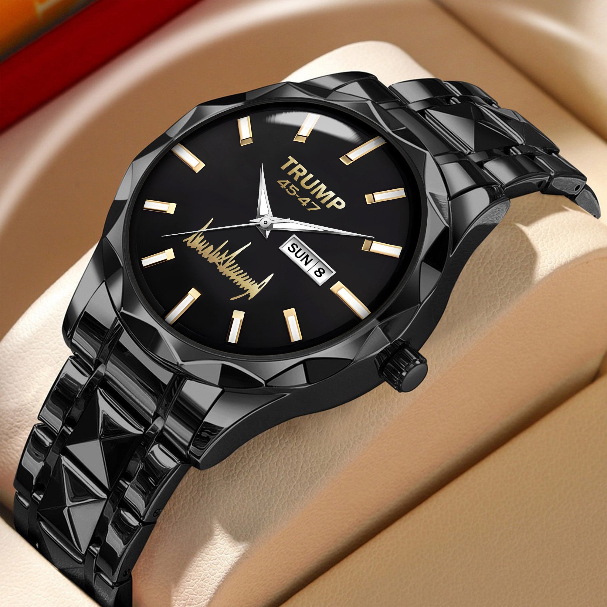 TRUMP 45-47 Watch 2026 Luxury Black – Signature Gold Dial