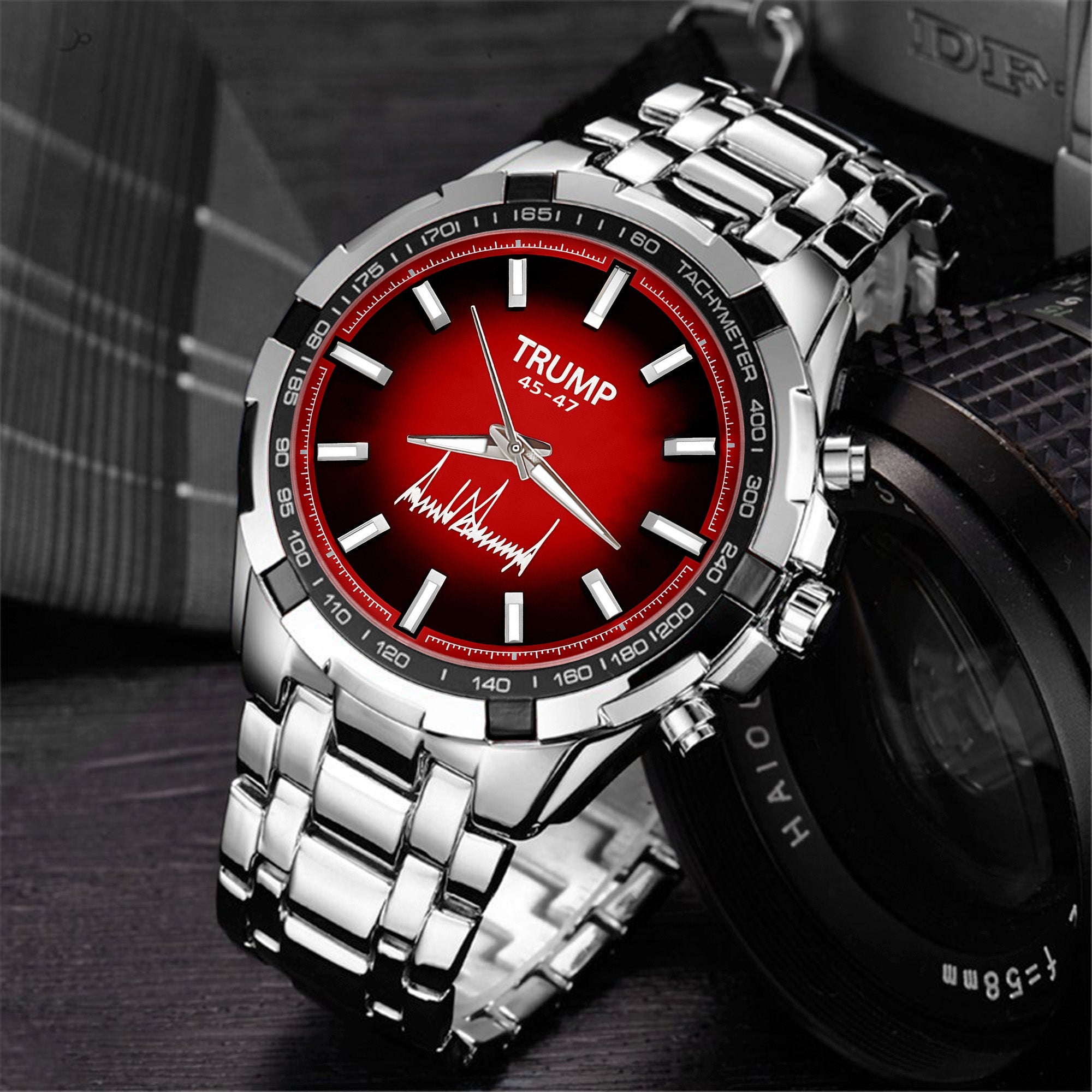 TRUMP Watch 45 - 47 Stainless steel - Gradient Red Dial