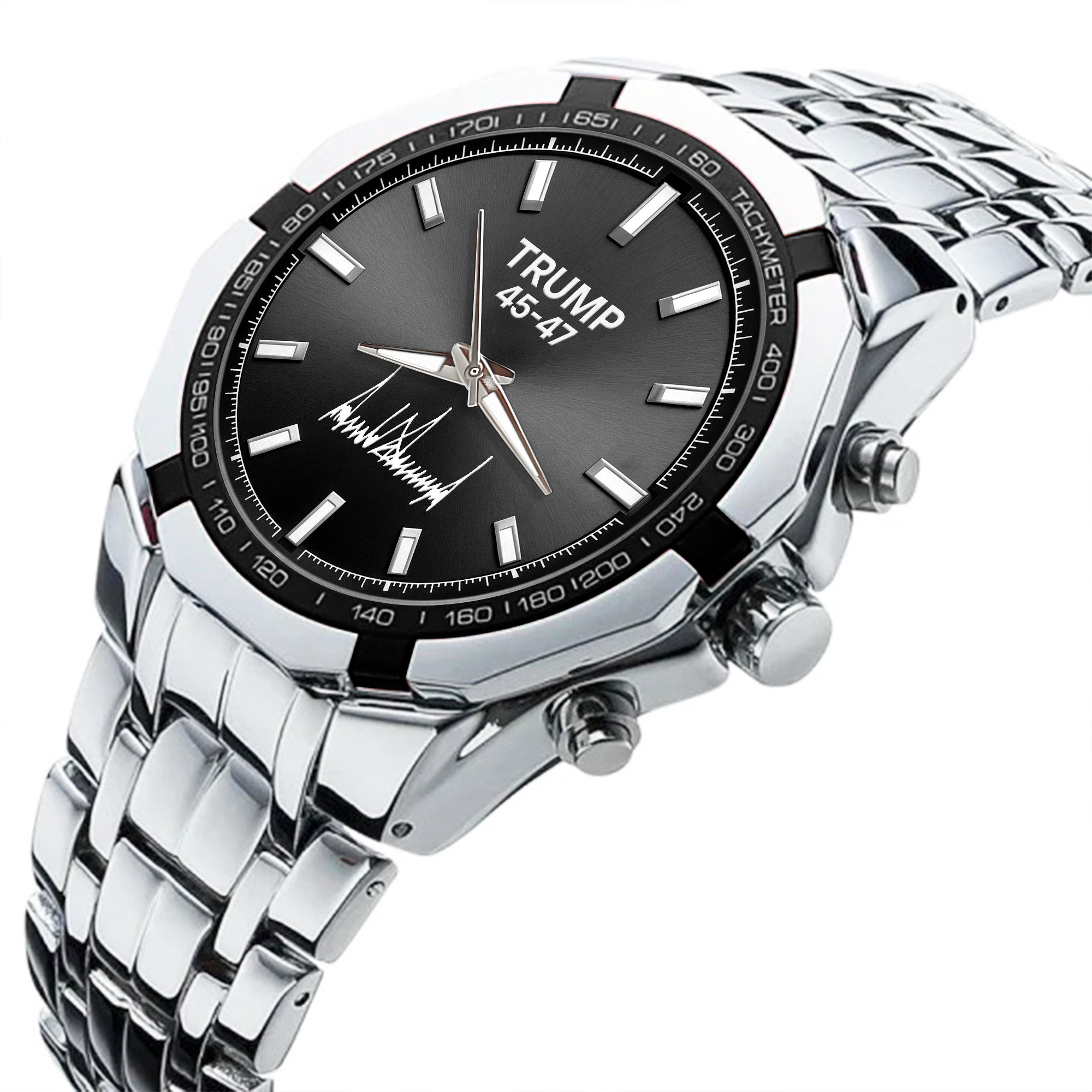 TRUMP Watch 45 - 47 Stainless steel - Black Sunburst Dial