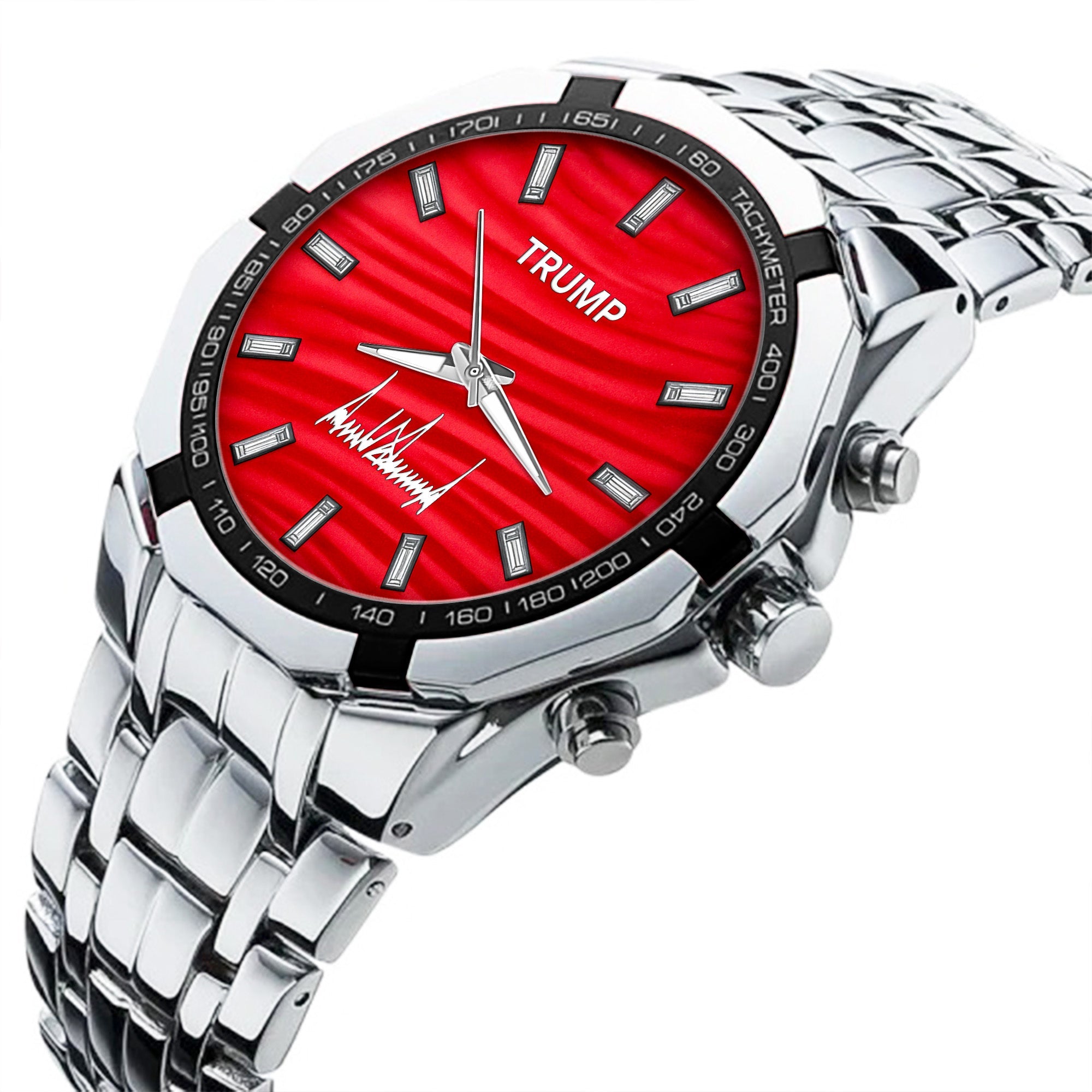 TRUMP Watch Stainless steel - Red Wave Dial