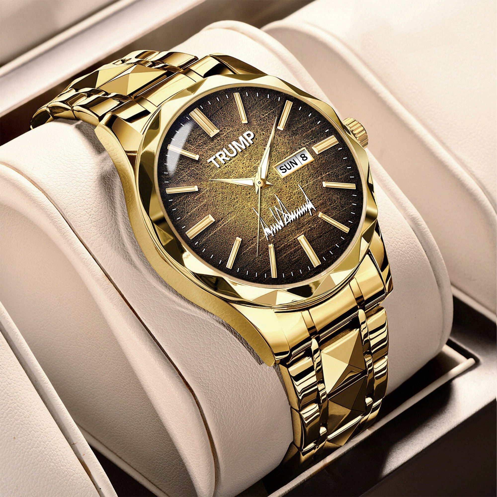 TRUMP Watch 2026 Luxury Gold – Signature Vintage Brown Dial