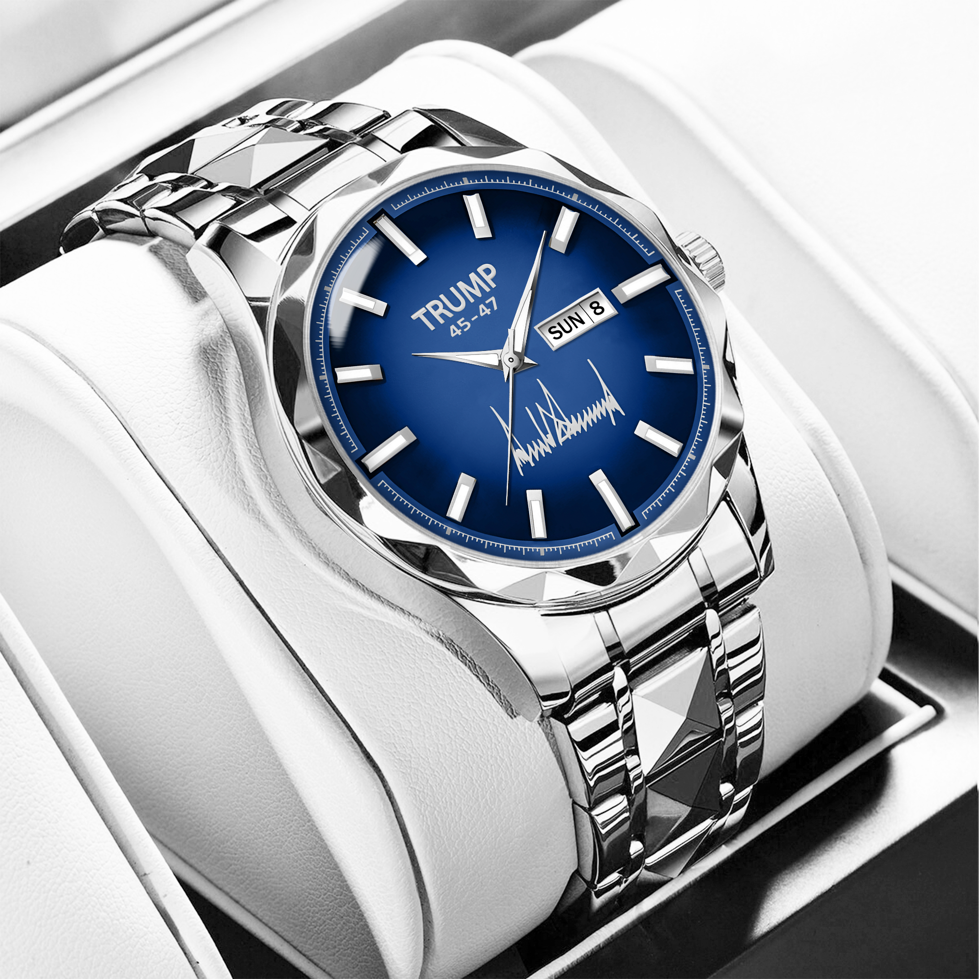 TRUMP 45-47 Watch 2026 Prestige – Steel Majesty Blue Dial – Watch for Men
