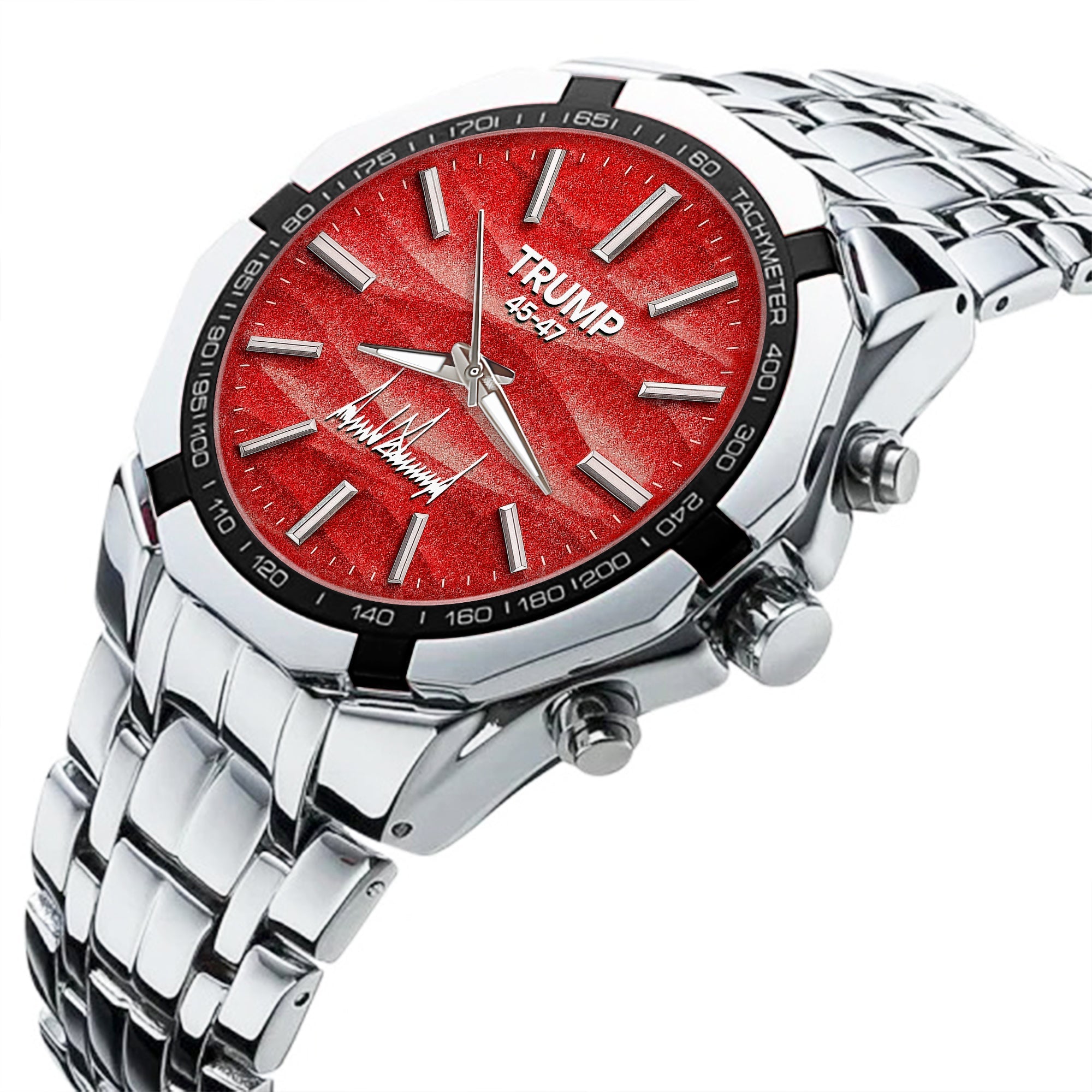 TRUMP Watch 45 - 47 Stainless steel - Red Marble Dial