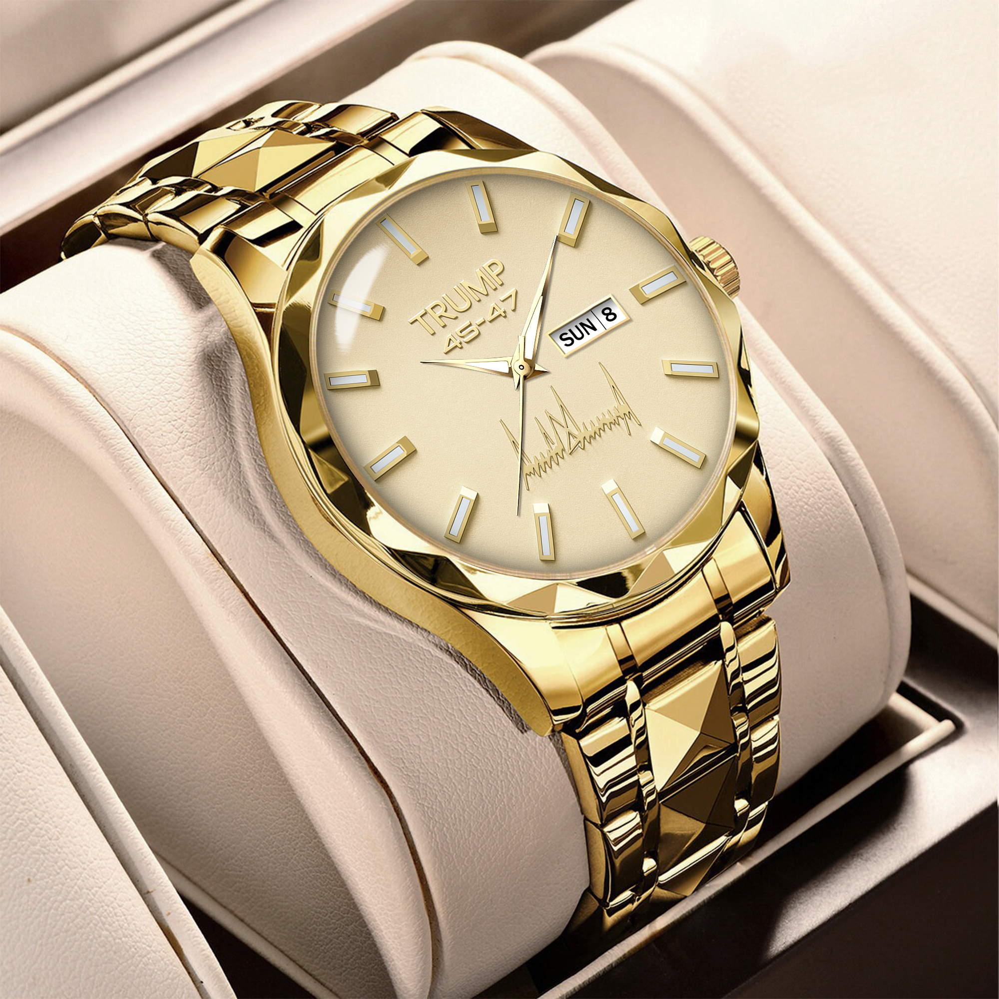 TRUMP 45-47 Watch 2026 Luxury Gold – Signature Champagne Dial