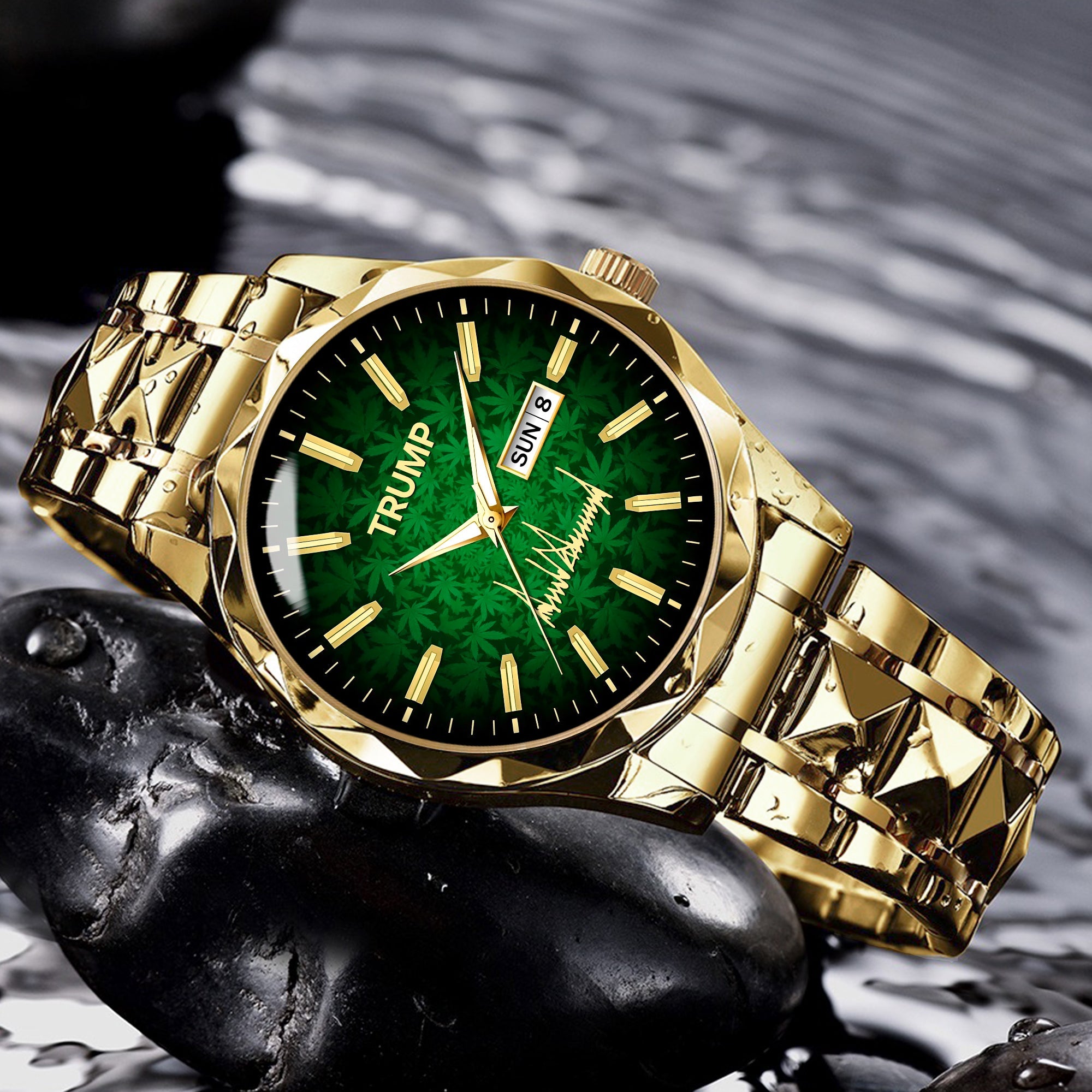 TRUMP Schedule III Watch 2026 – Gold Case, Emerald Green Dial – Luxury Men’s Watch