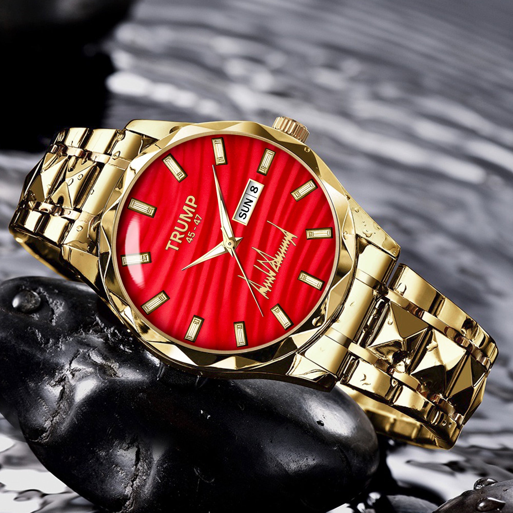 TRUMP 45-47 Watch 2026 Premium Gold – Imperial Red Dial