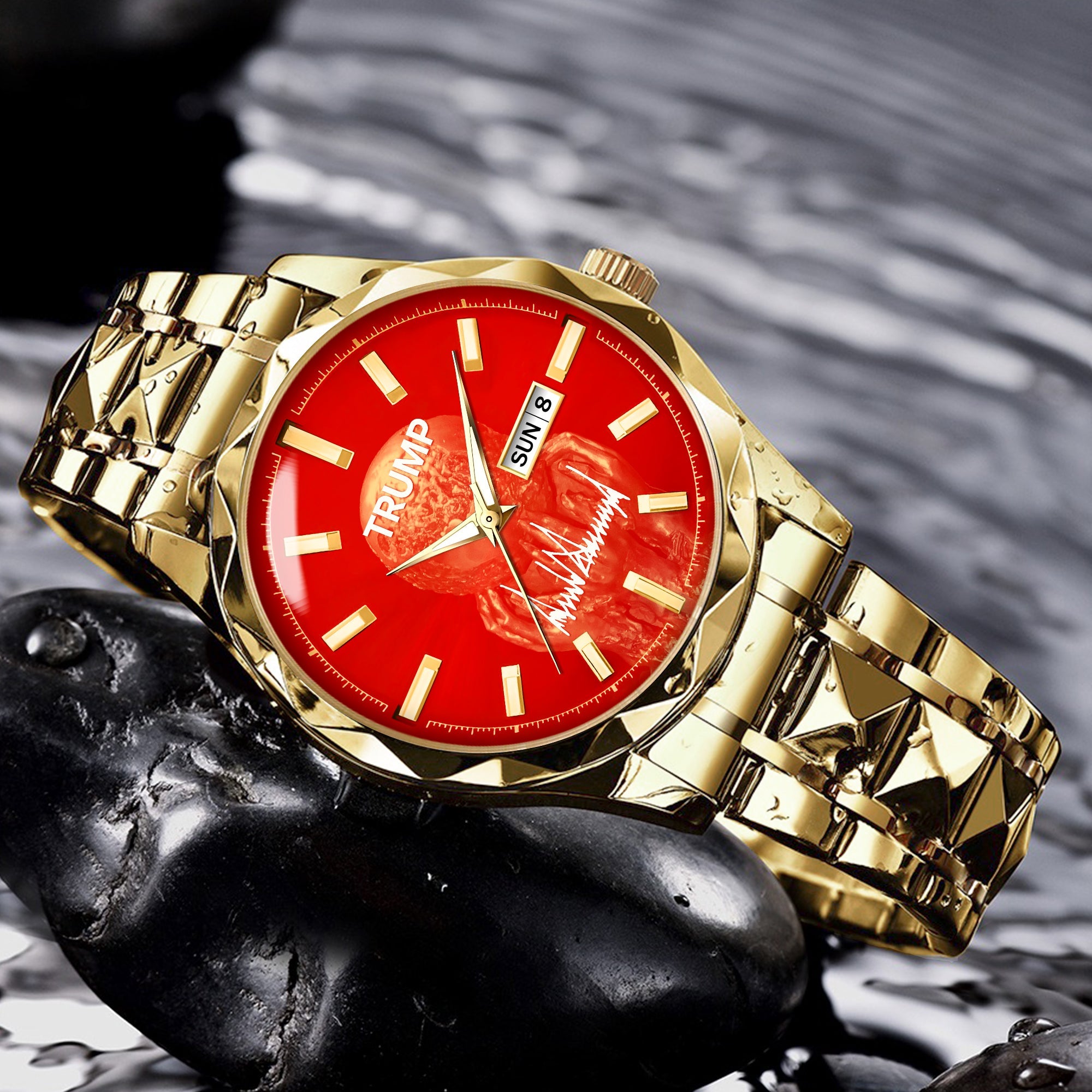 TRUMP 2026 Luxury Gold Watch – Signature Bright Red Dial Peace Prize