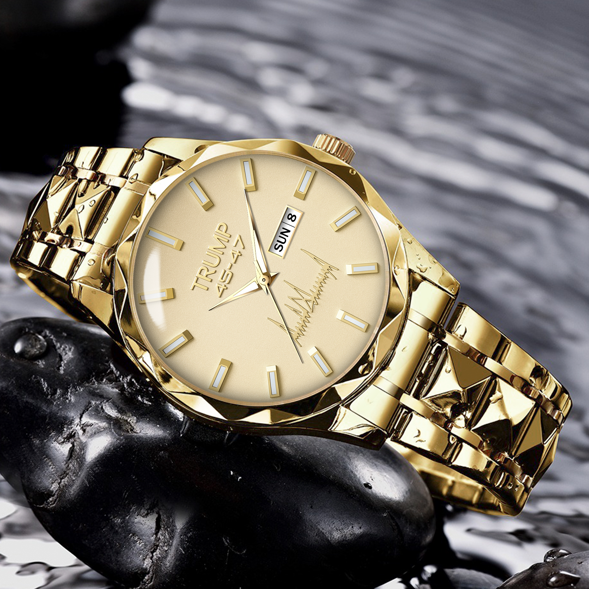 TRUMP 45-47 Watch 2026 Luxury Gold – Signature Champagne Dial