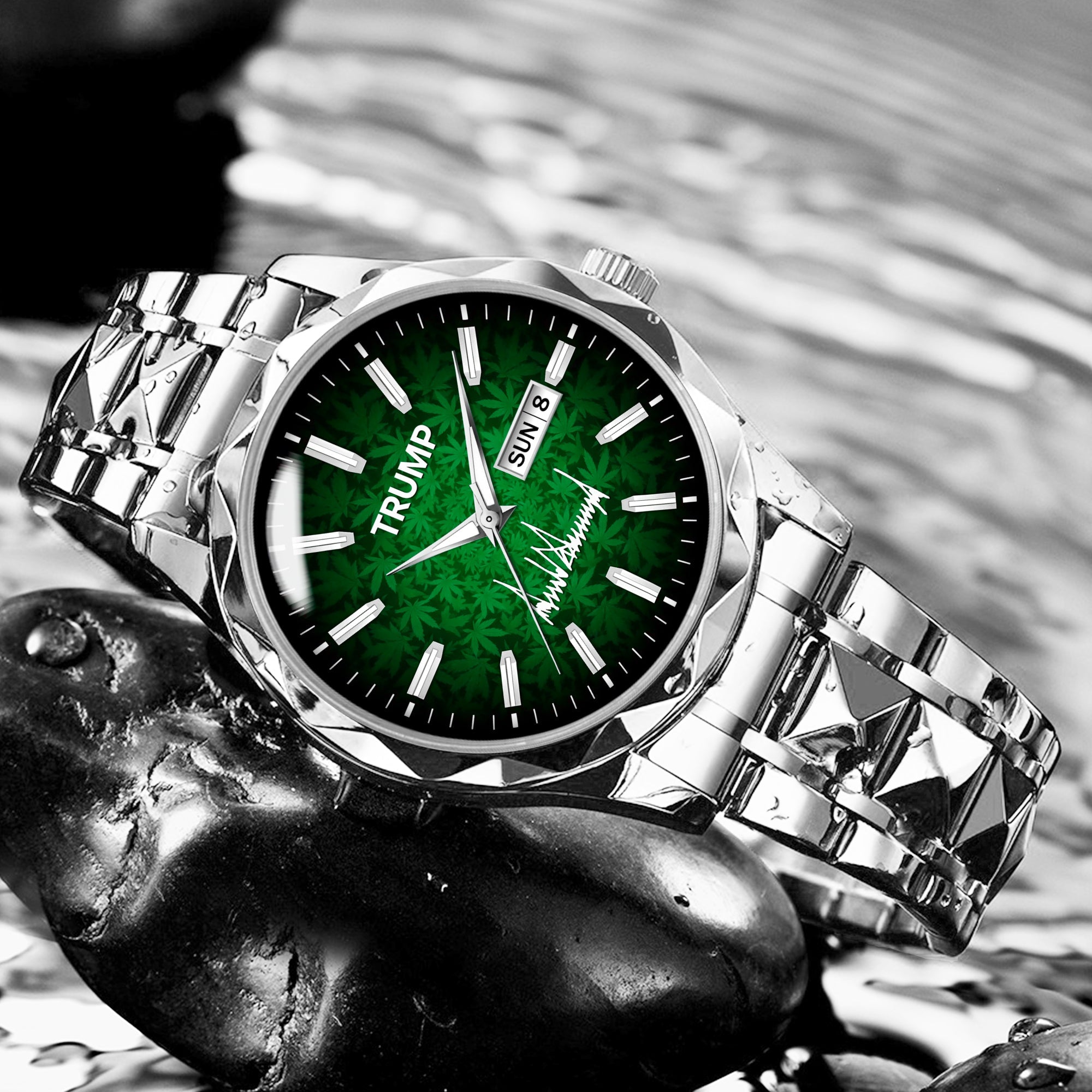 TRUMP Schedule III Watch 2026 – Silver Case, Deep Green Dial – Luxury Men’s Watch