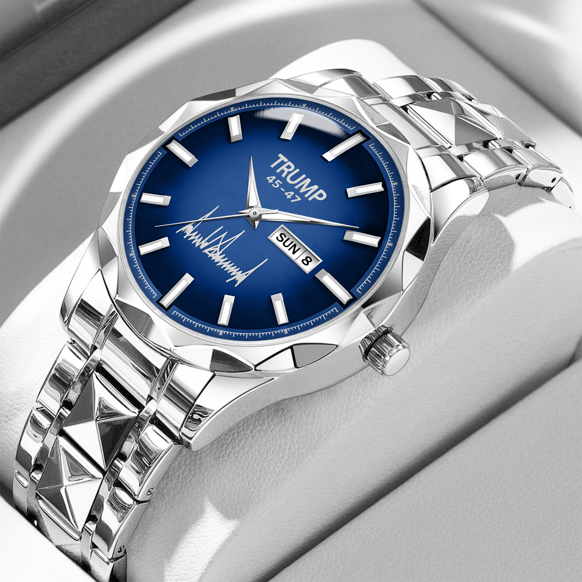 TRUMP 45-47 Watch 2026 Prestige – Steel Majesty Blue Dial – Watch for Men