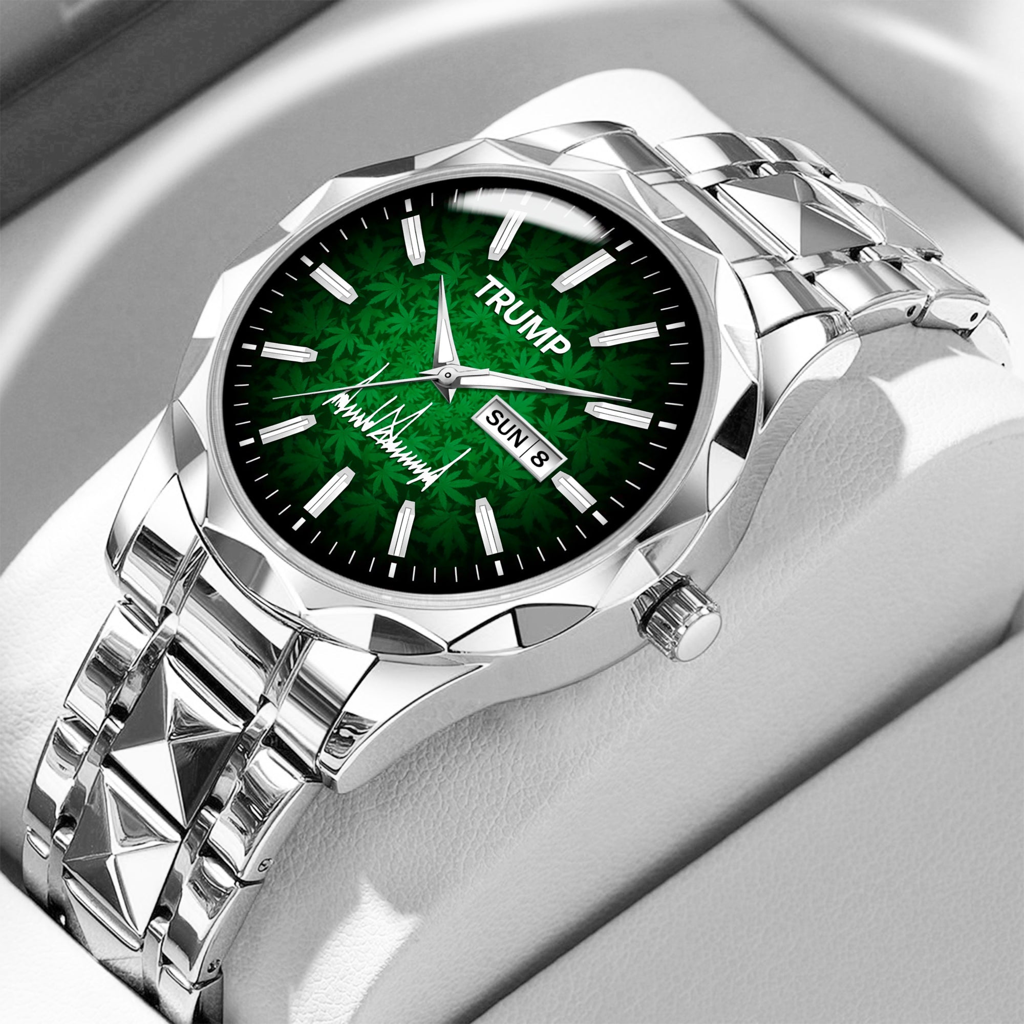 TRUMP Schedule III Watch 2026 – Silver Case, Deep Green Dial – Luxury Men’s Watch