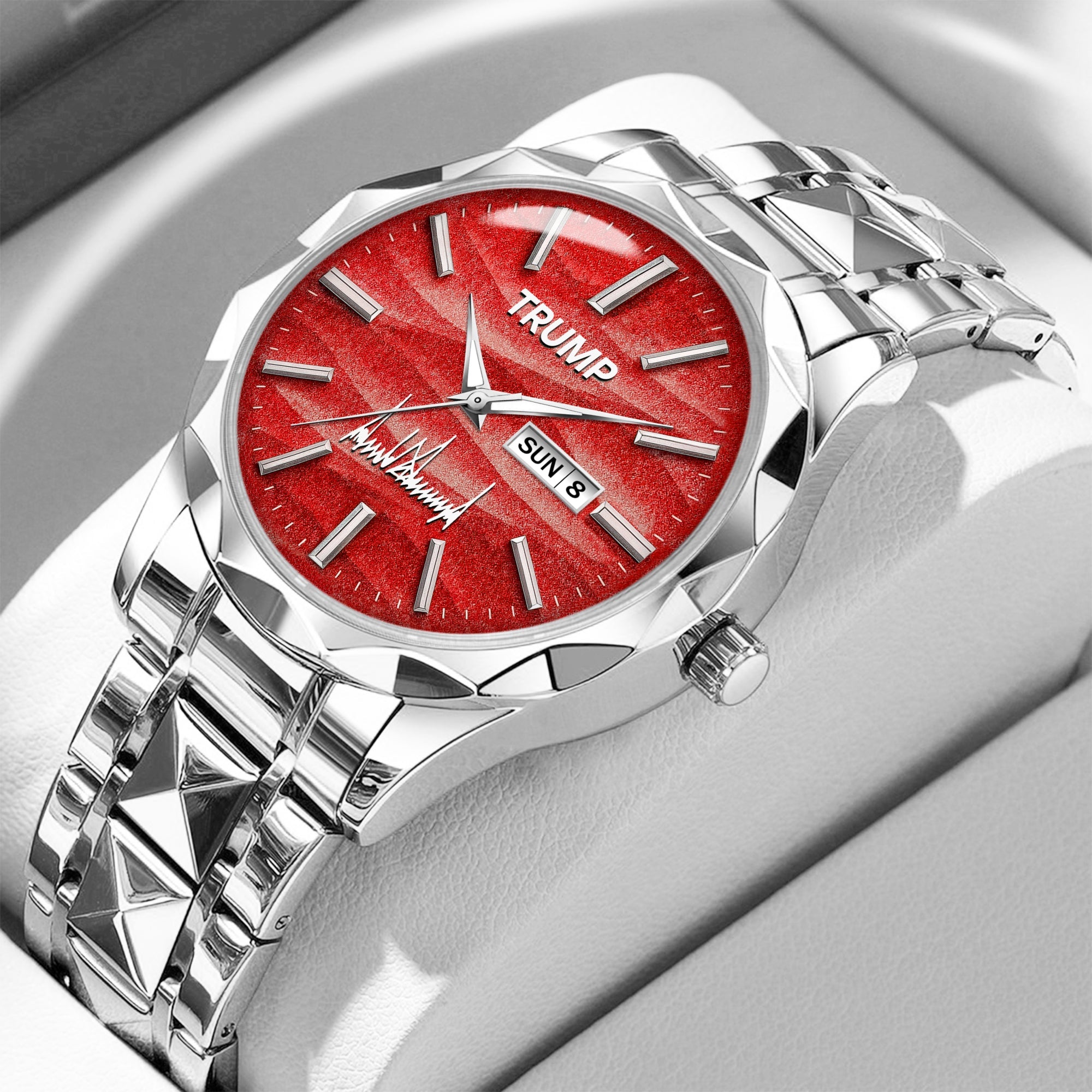 TRUMP Watch Stainless Steel – Scarlet Wave Dial