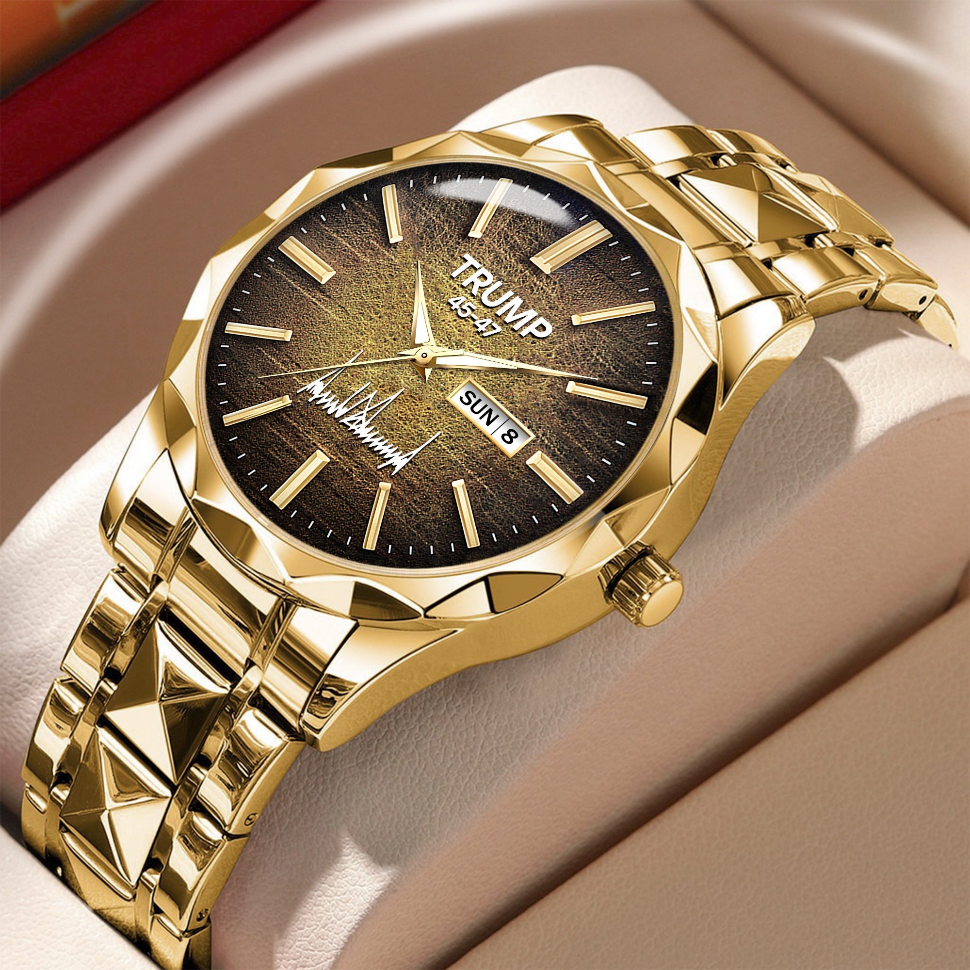 TRUMP 45-47 Watch 2026 Luxury Gold – Signature Vintage Brown Dial