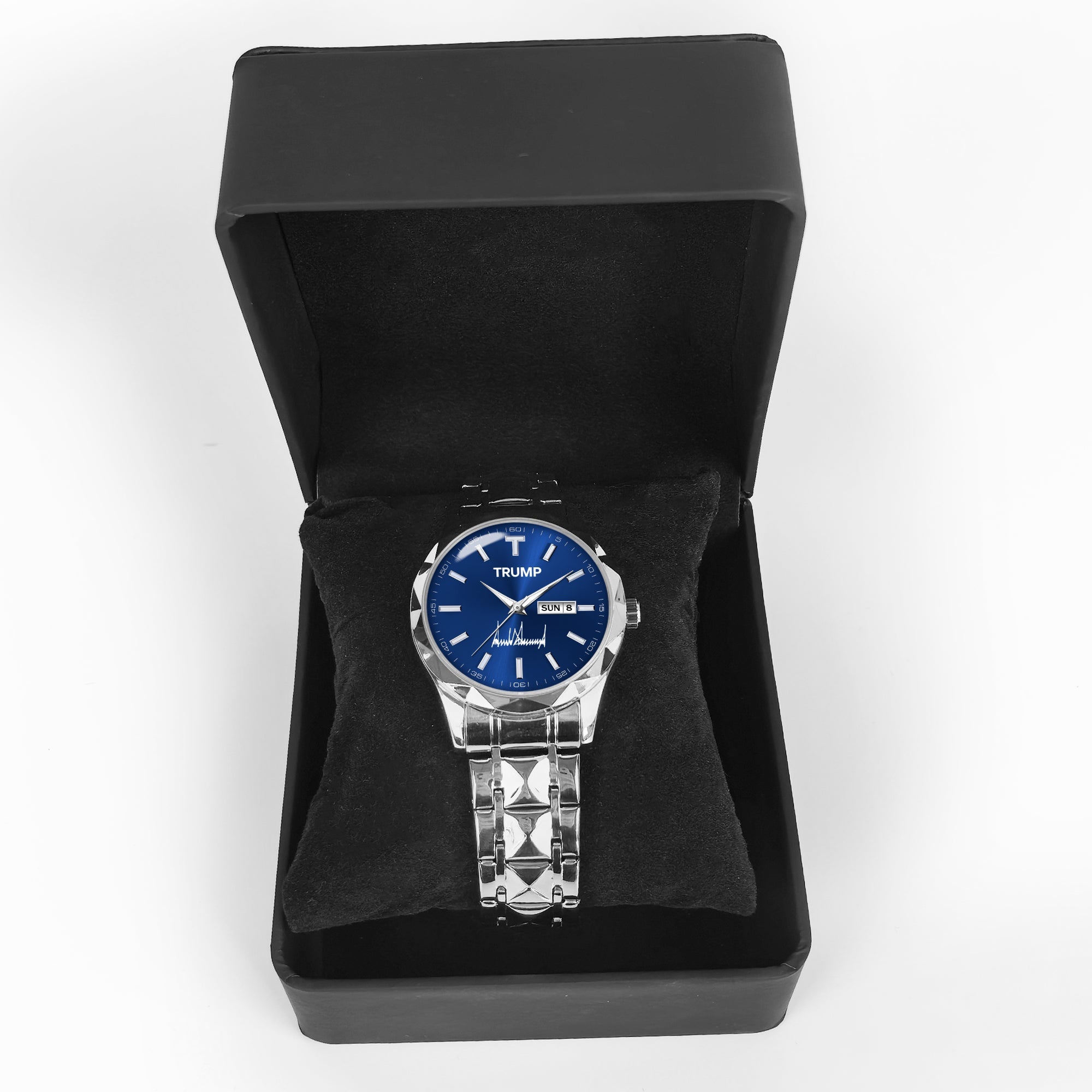 TRUMP Watch 2026 Luxury Silver – Deep Ocean Blue Dial – Watch for Men