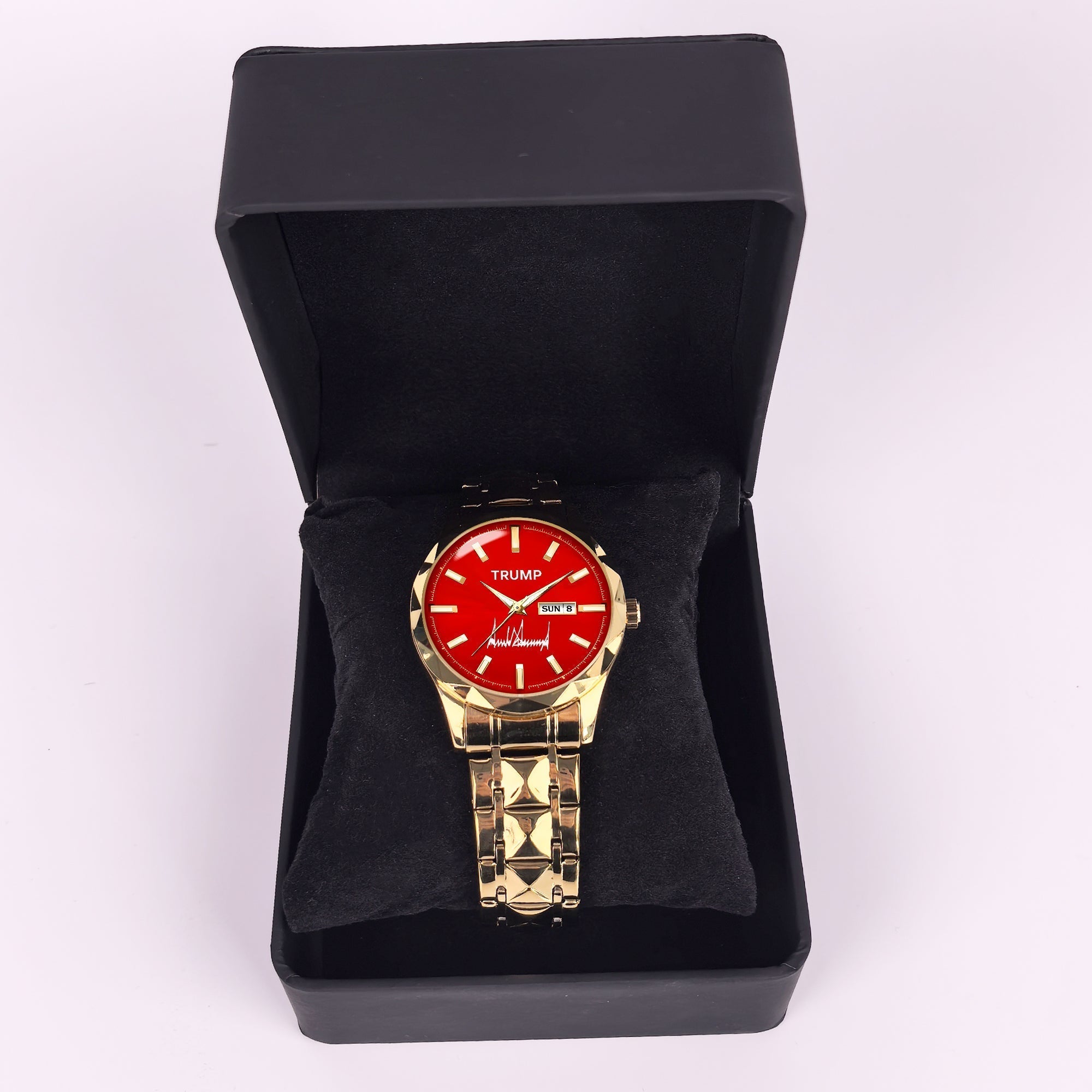 TRUMP Watch 2026 – Gold Case, Red Dial – Luxury Men’s Watch