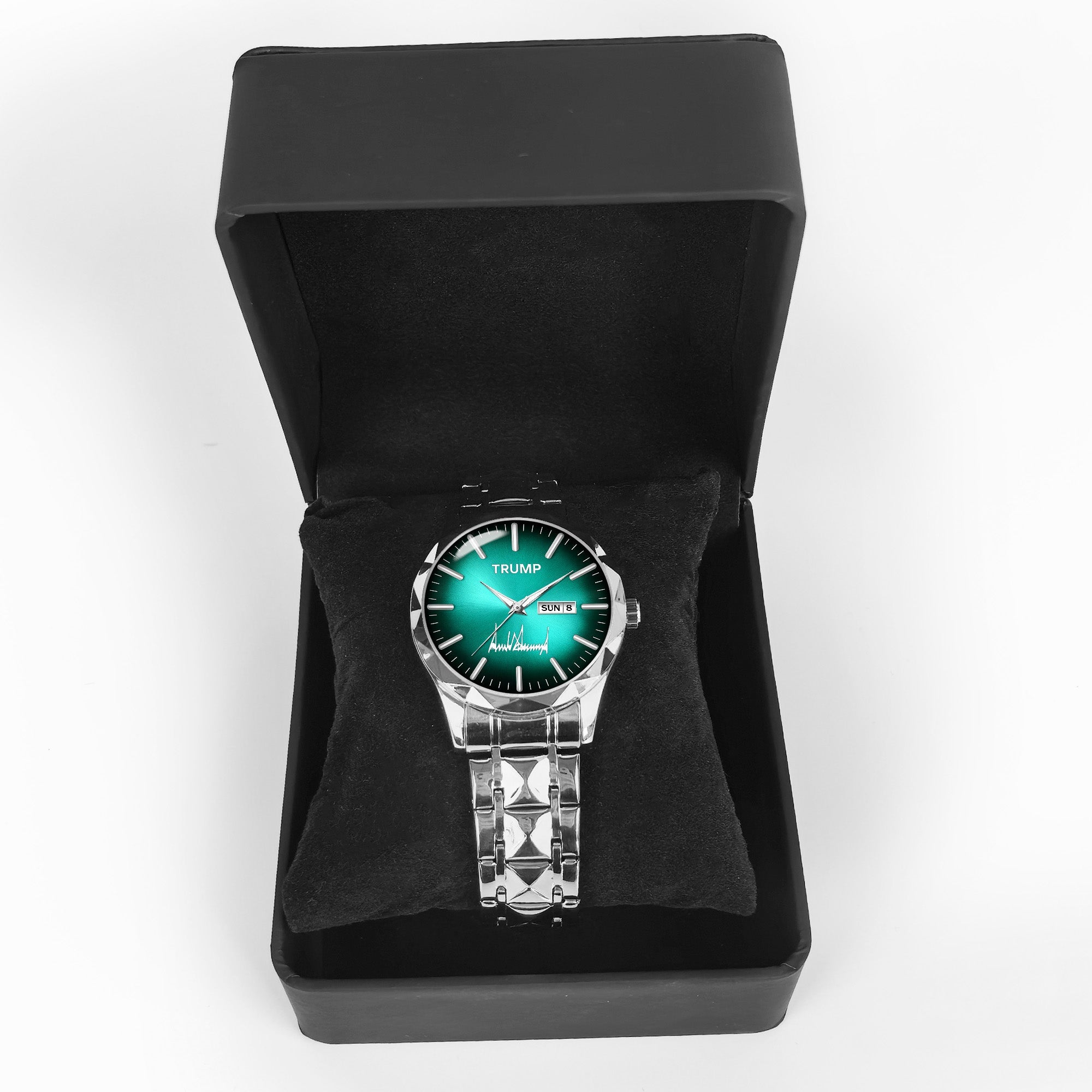 TRUMP Watch 2026 Luxury Silver – Emerald Green Sunburst Dial