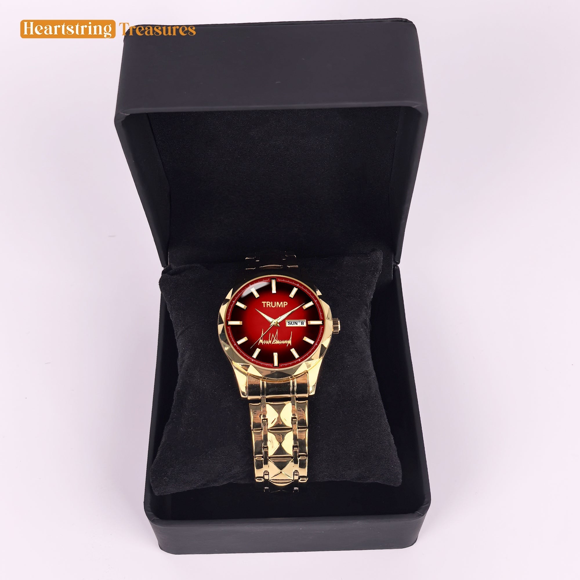 TRUMP Watch 2026 Gold Red Dial - Gold Watches for Men