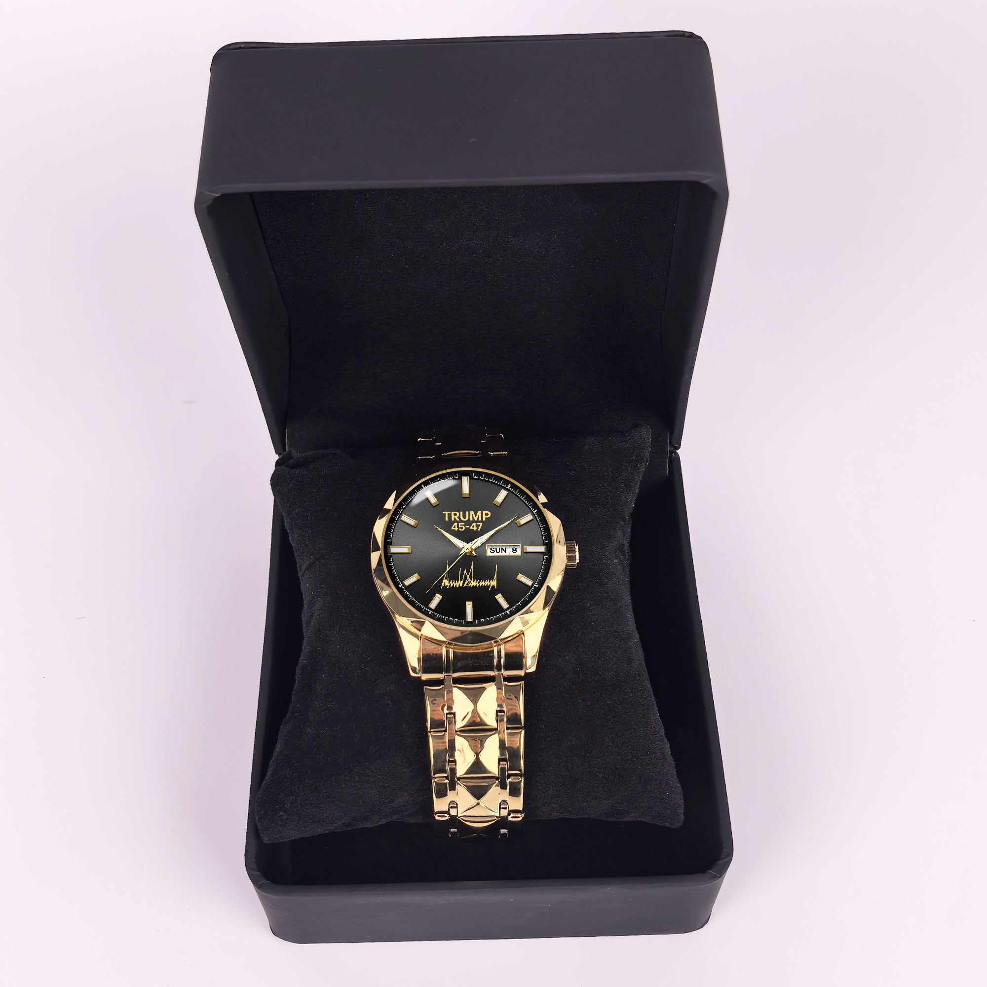 TRUMP 45-47 Watch 2026 Luxury Gold – Signature Black Dial