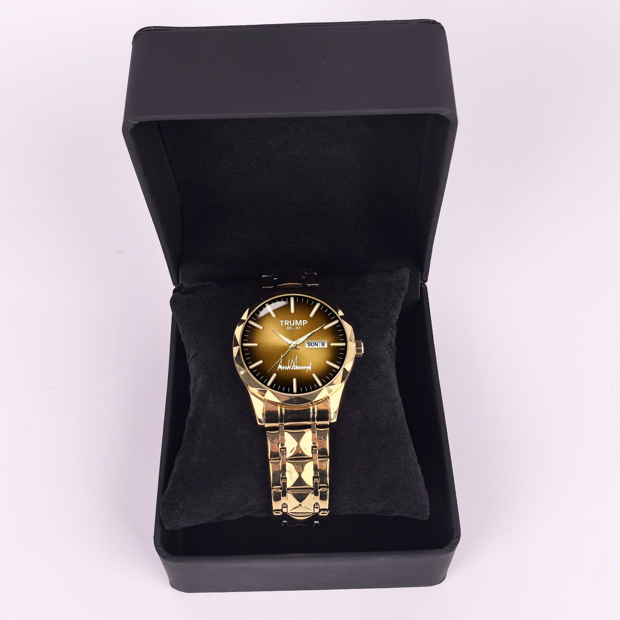TRUMP 45-47 Watch 2026 Luxury Gold – Chocolate Brown Sunburst Dial