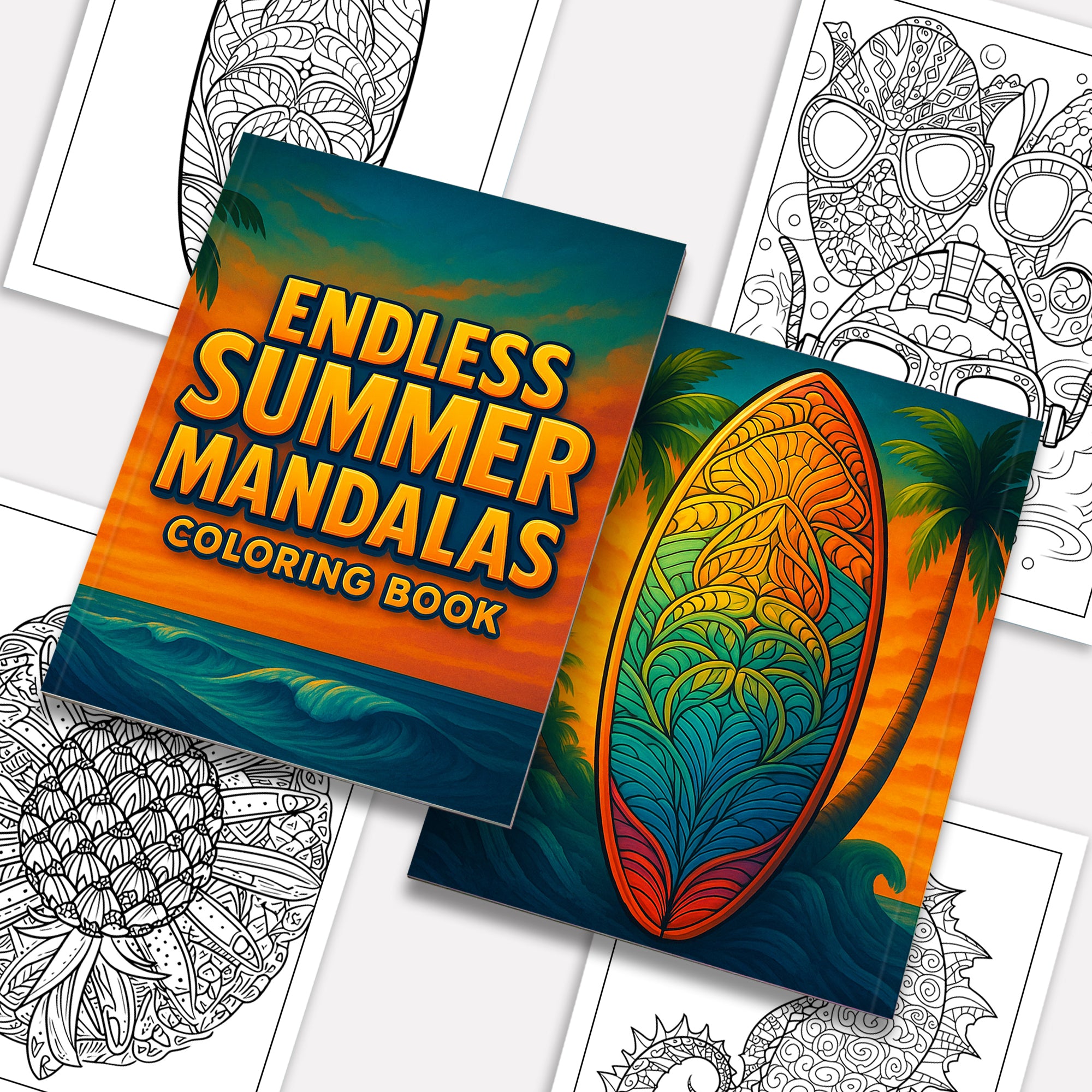 Endless Summer Mandalas Coloring Pages – 48 Relaxing Tropical Designs for Adults
