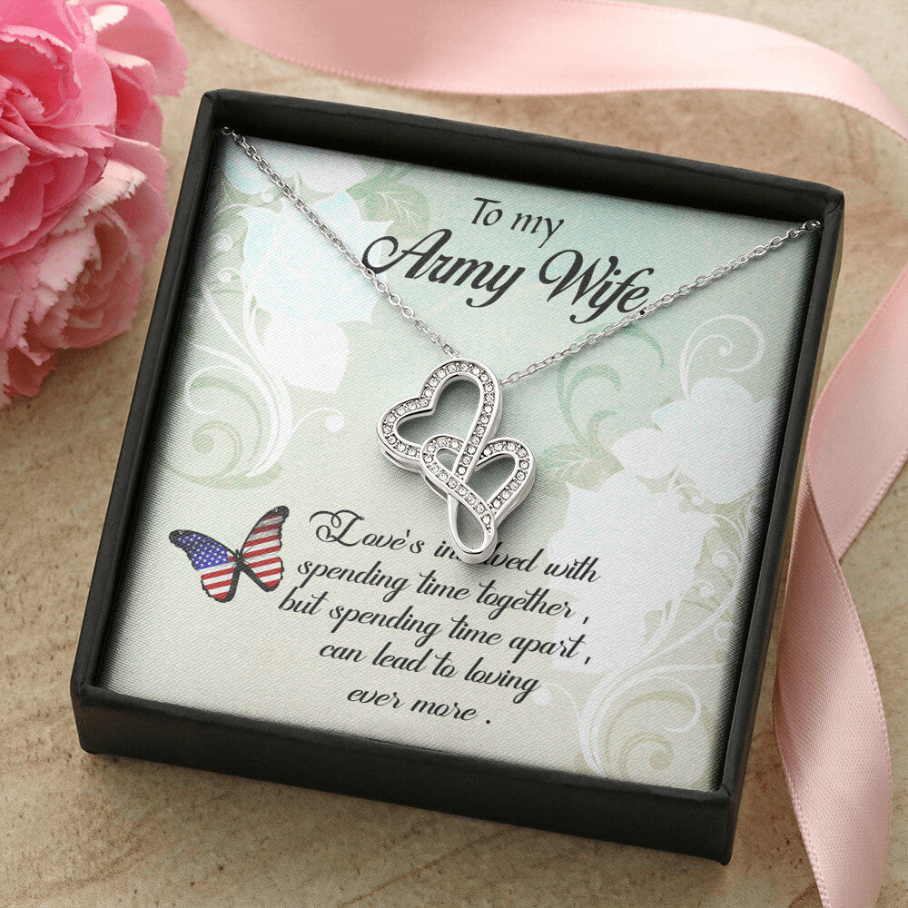 Army Wife Double Hearts Necklace