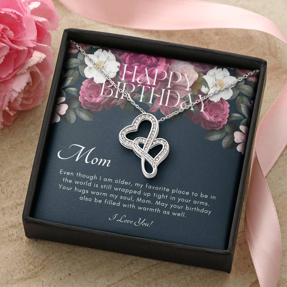 Mother's Birthday Gift  Gift For Mom On Her Birthday  Gift For Mom From Daughter & Son  Mom Necklace  Best Mom Gift Me 1 Double Hearts Necklace